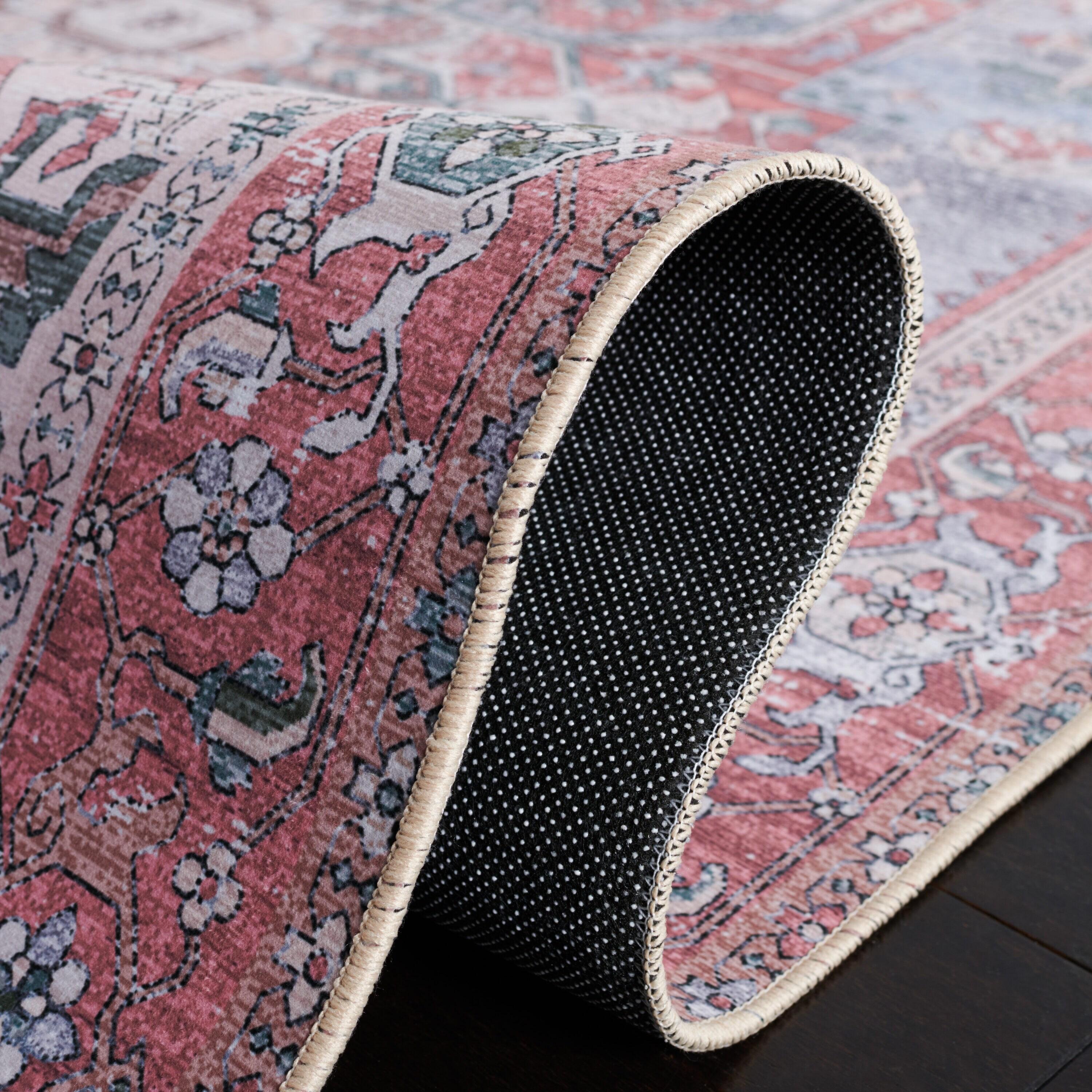 Tucson Vintage Persian TSN102 Power Loomed Machine Washable Skid-Resistant Indoor Area Rug - Grey Blue/Rust - 8'x10' - Safavieh