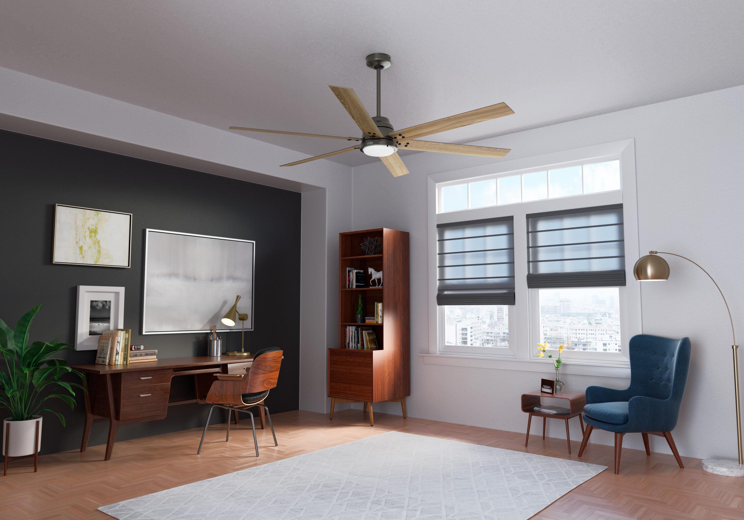 Gravity 6 - Blade Ceiling Fan with LED Light Kit and Handheld Remote and Wifi Smart Fan