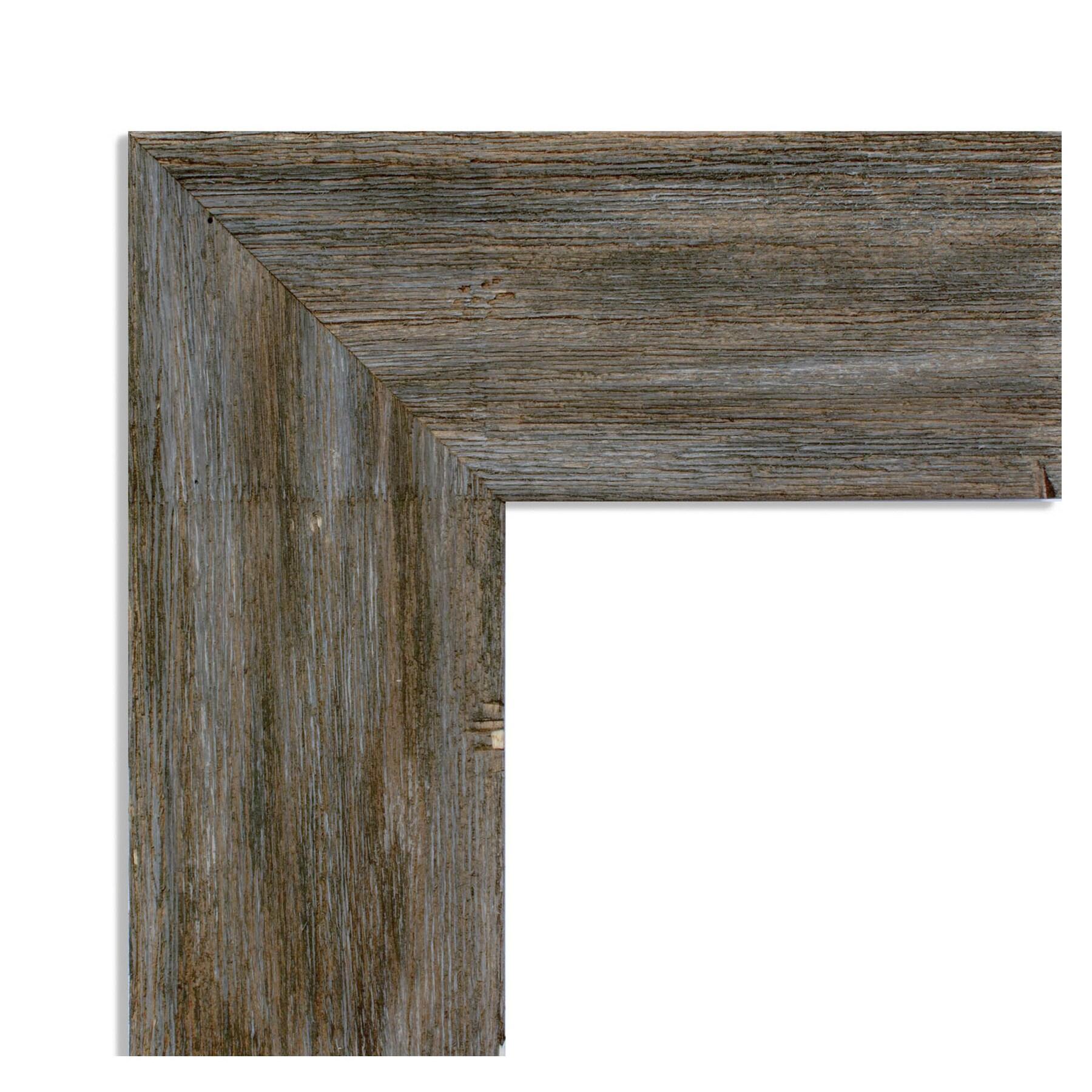 Amanti Art Beveled Wood Bathroom Wall Mirror - Fencepost Brown Frame Fencepost Brown Outer Size: 25 x 31 in