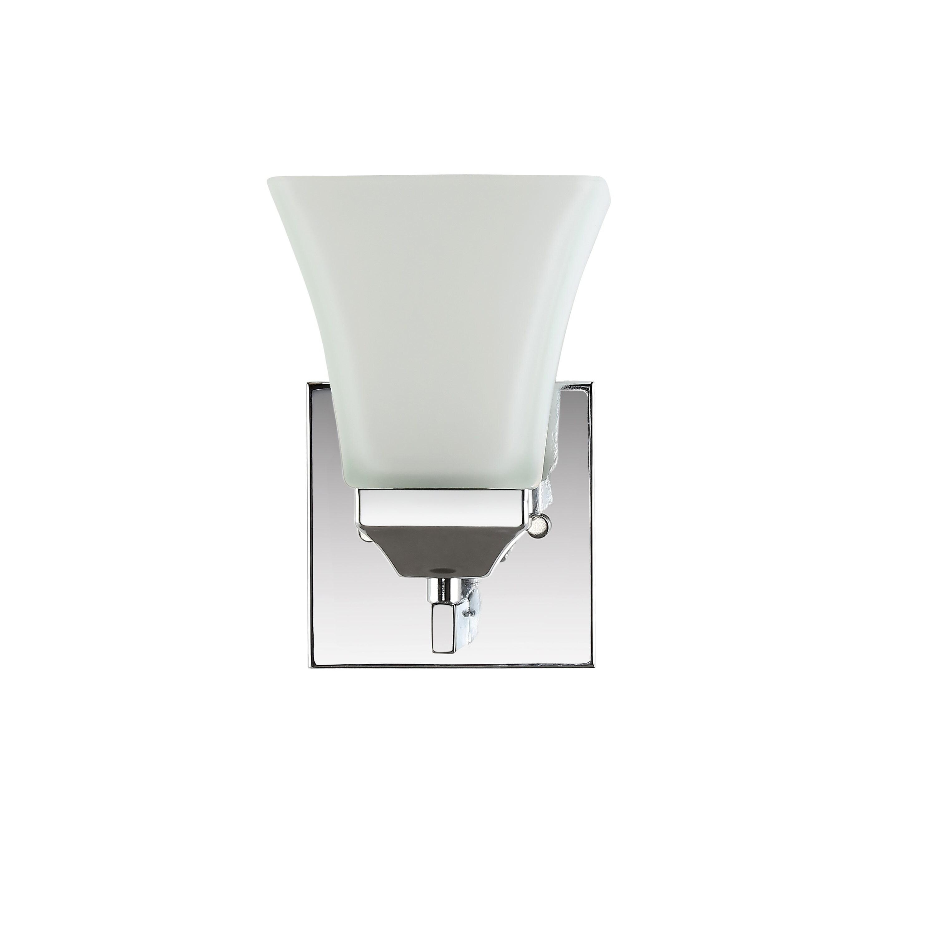 Staunton Chrome Polished 7.75" LED Vanity Light with Frosted Glass Shade