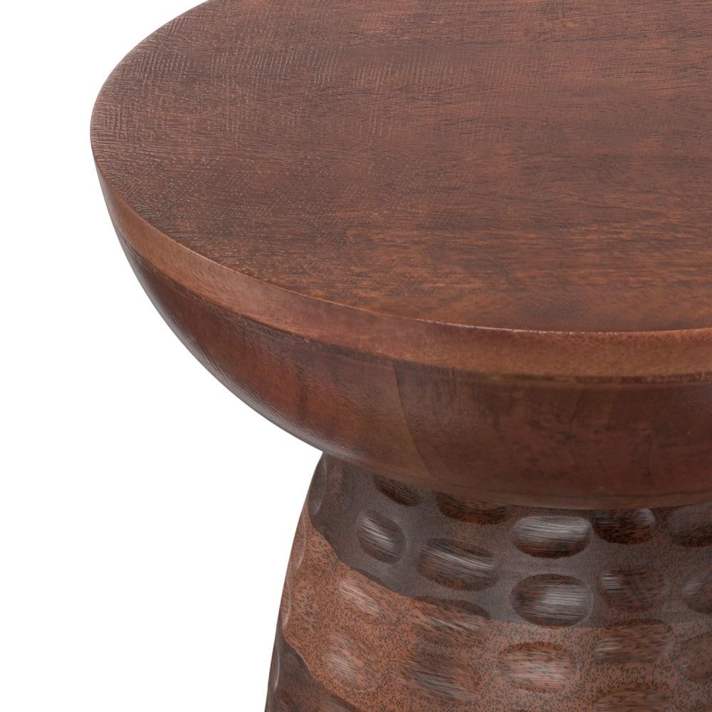 Simpli Home Boyd Solid Mango Wood Pedestal Accent End Table