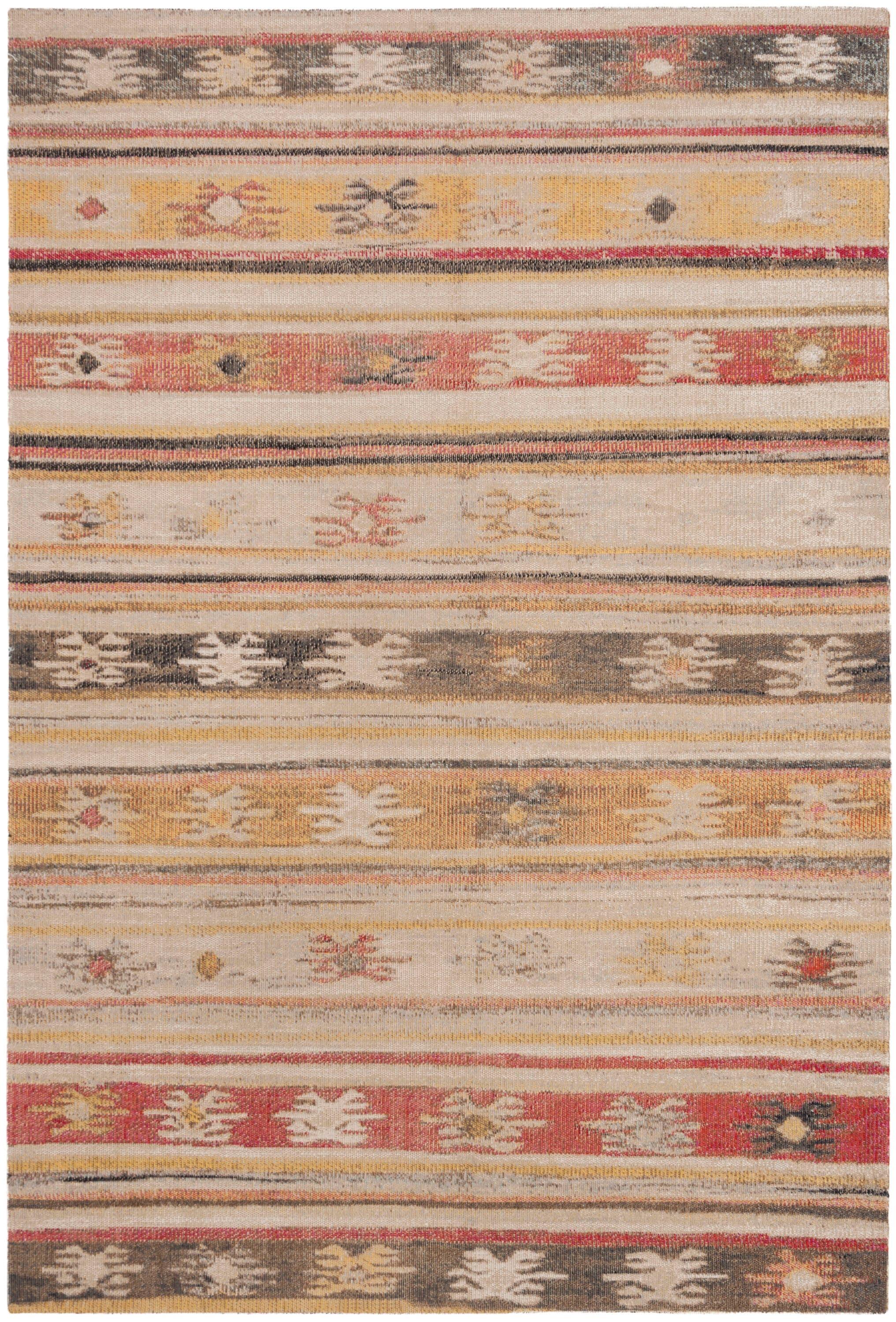 Montage MTG238 Power Loomed Indoor/Outdoor Area Rug - Taupe/Multi - 5'1"x7'6" - Safavieh