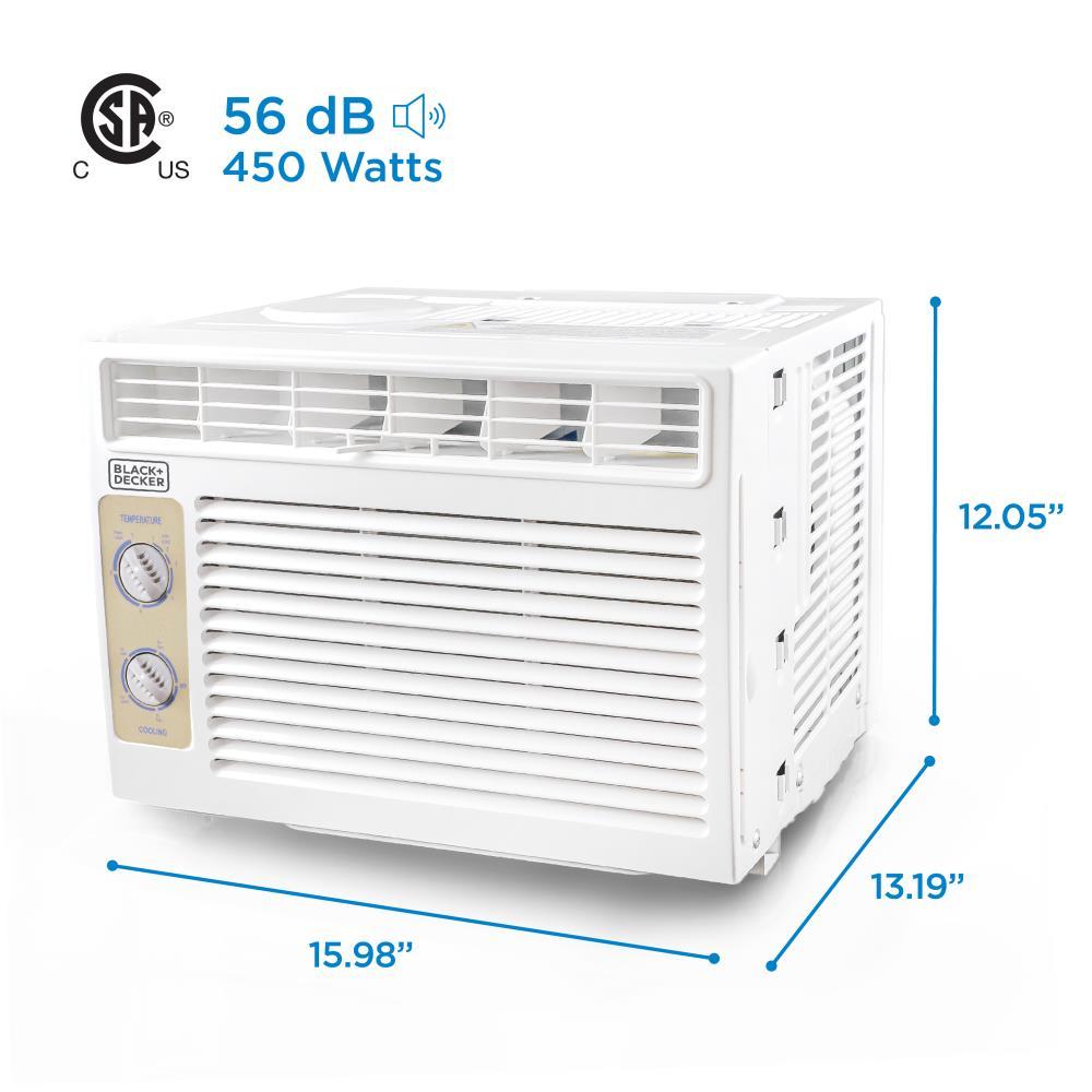 BLACK+DECKER BD05MWT6 Window Air Conditioner 5000 BTU, Cools Up to 150 Square Feet White