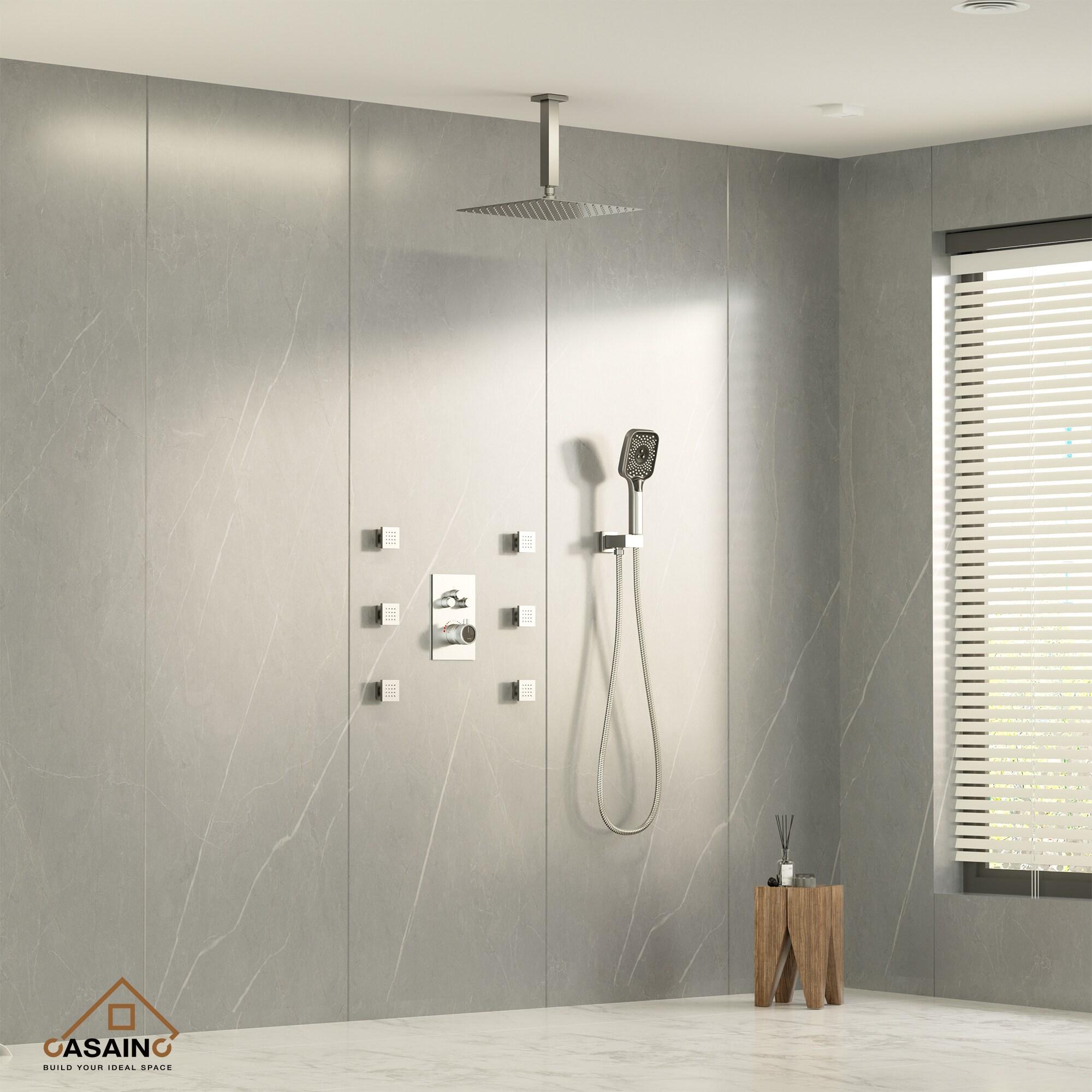 Revitalize 12 Inch Luxury Thermostatic Complete Shower System with Rough-in Valve