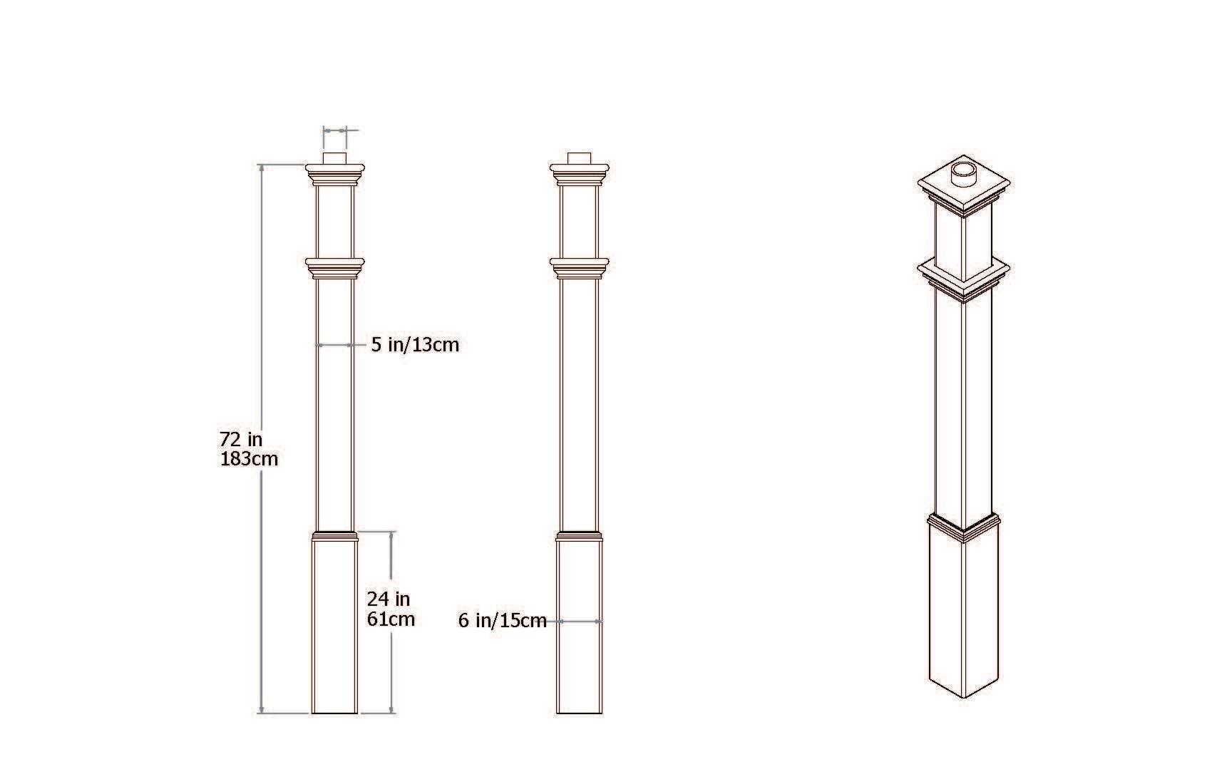 Vinyl Lamp Post (Only)