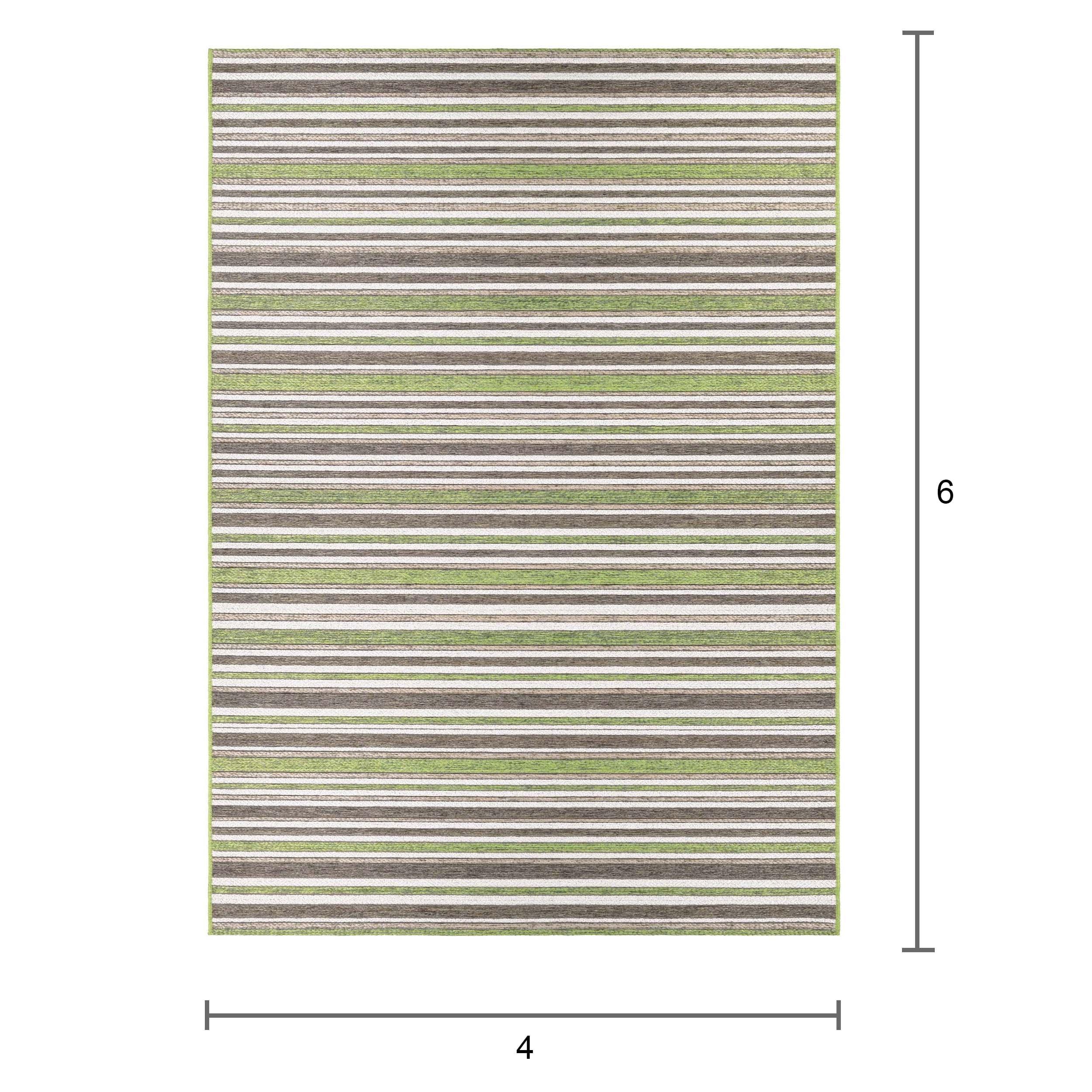 Couristan Cape Brockton Indoor / Outdoor Area Rug, Hunter Green-Brown, 3'11" x 5'6"
