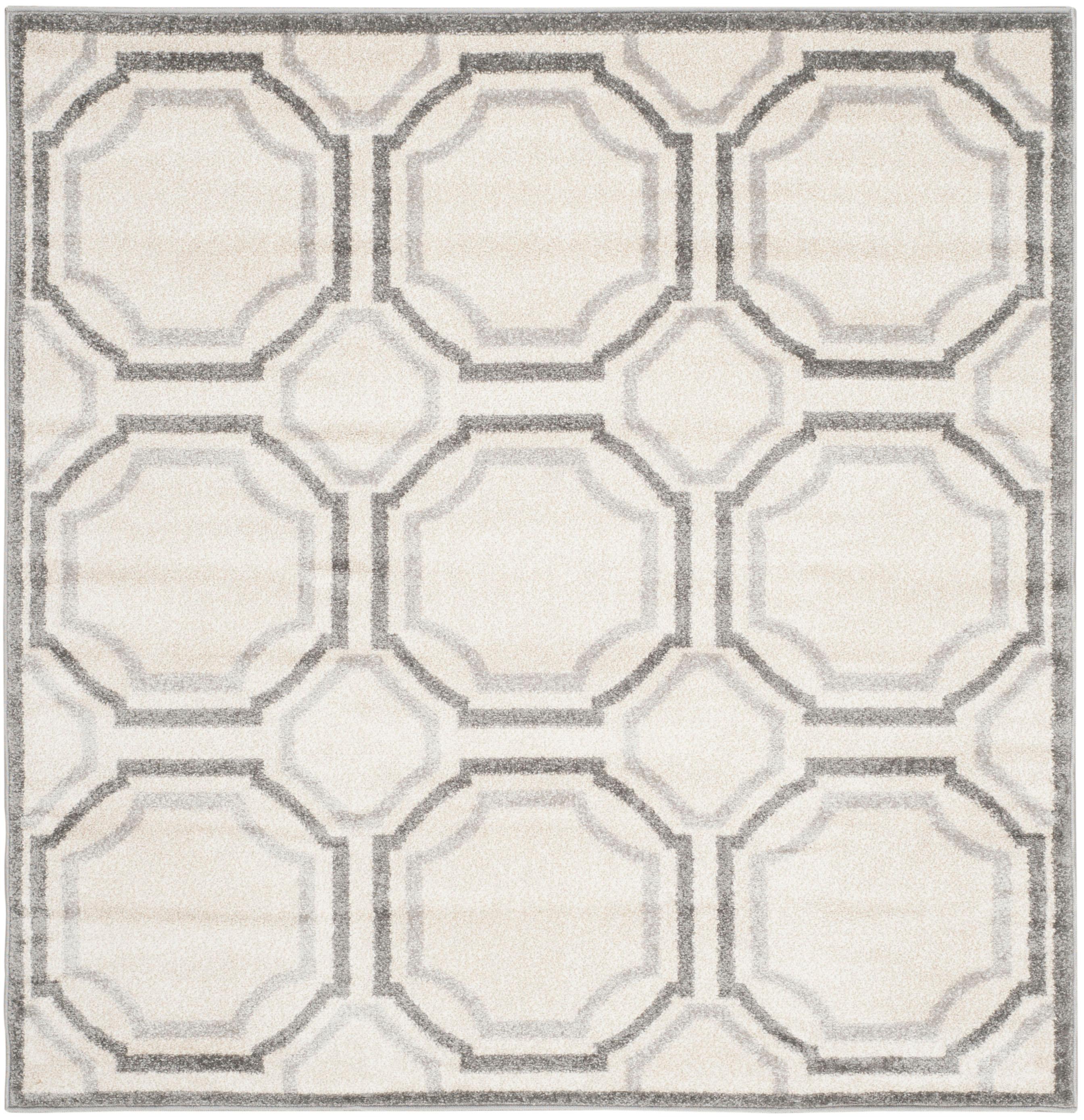 Amherst AMT411 Power Loomed Area Rug - Ivory/Light Grey - 5'x5' - Safavieh.