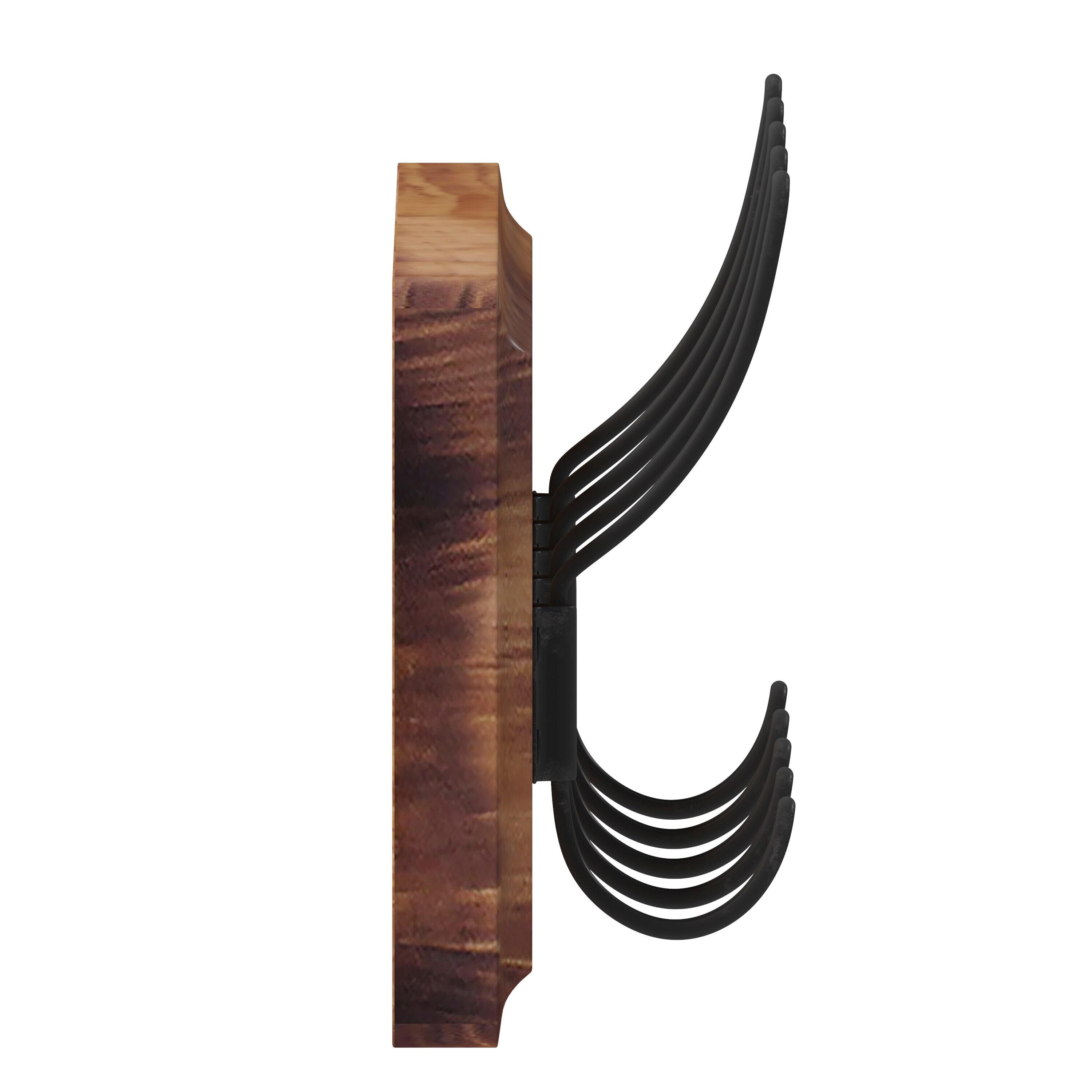 Flash Furniture Daly Rustic Rectangle Wood Coat Rack with Shelf/Storage, Rustic Brown