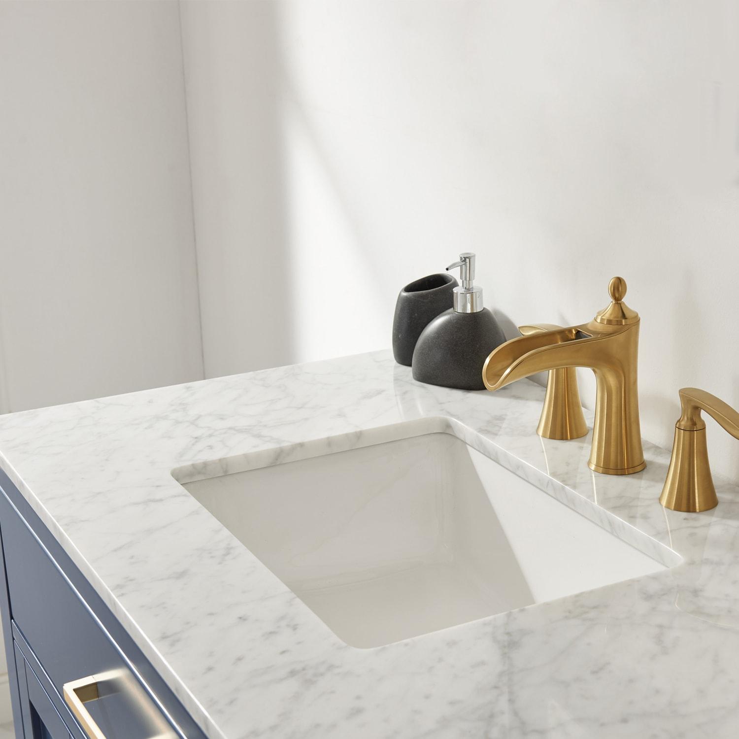 Ivy 36" Marble Countertop Single Vanity w/o Mirror Royal Blue