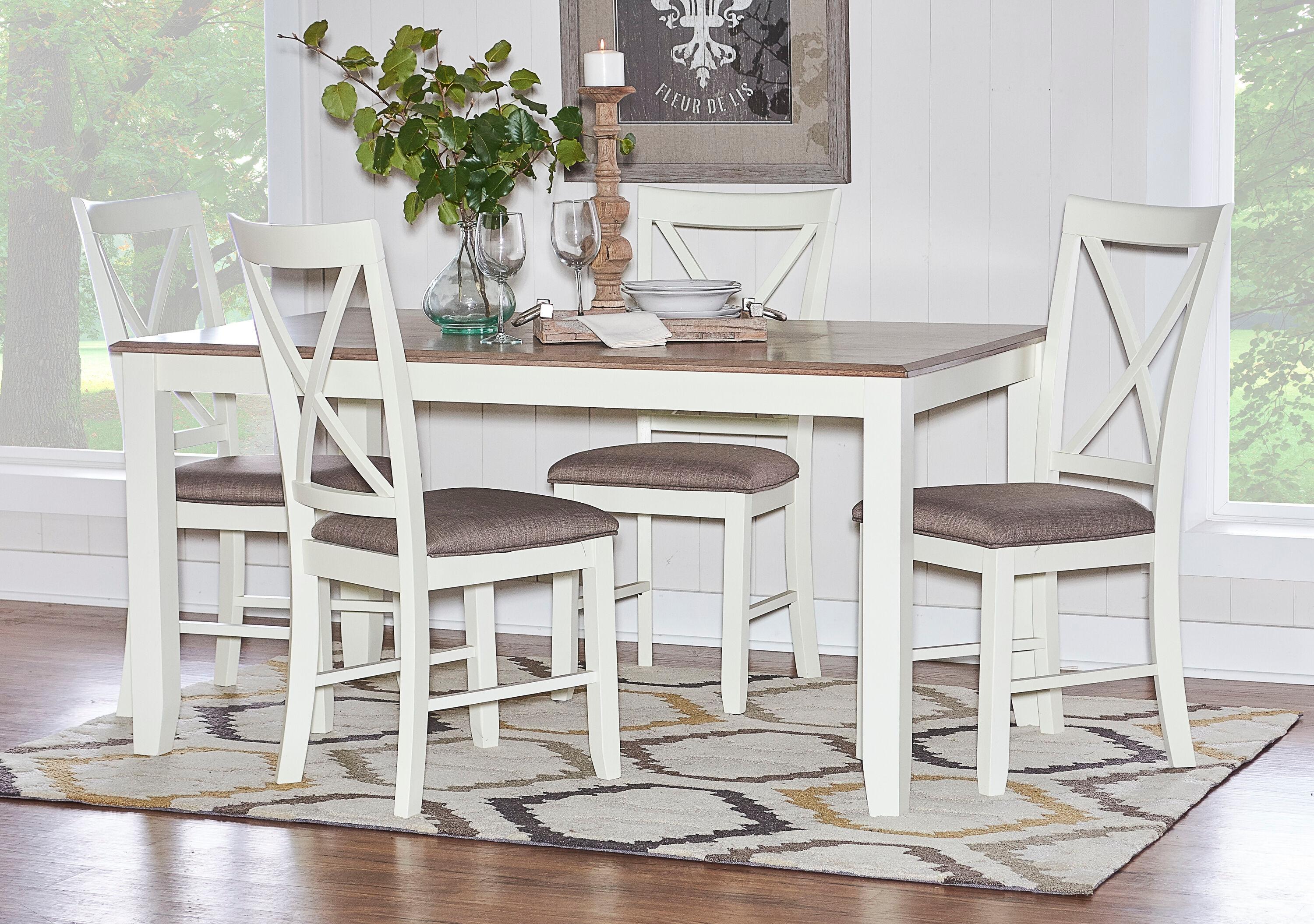 Linon Jane Wood Set of Two X-Back Dining Side Chairs in Vanilla White
