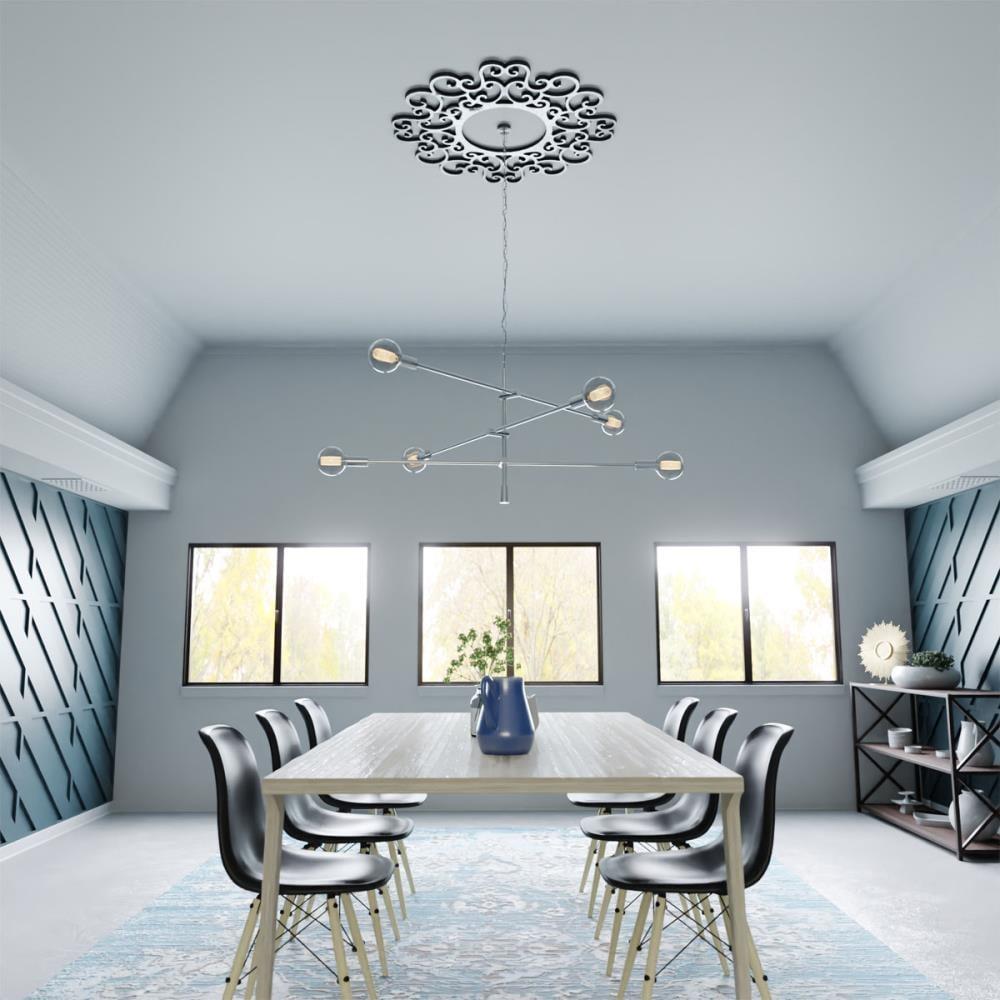 26"OD x 9 7/8"ID x 3/4"P Reims Architectural Grade PVC Pierced Ceiling Medallion, Antiqued Brass