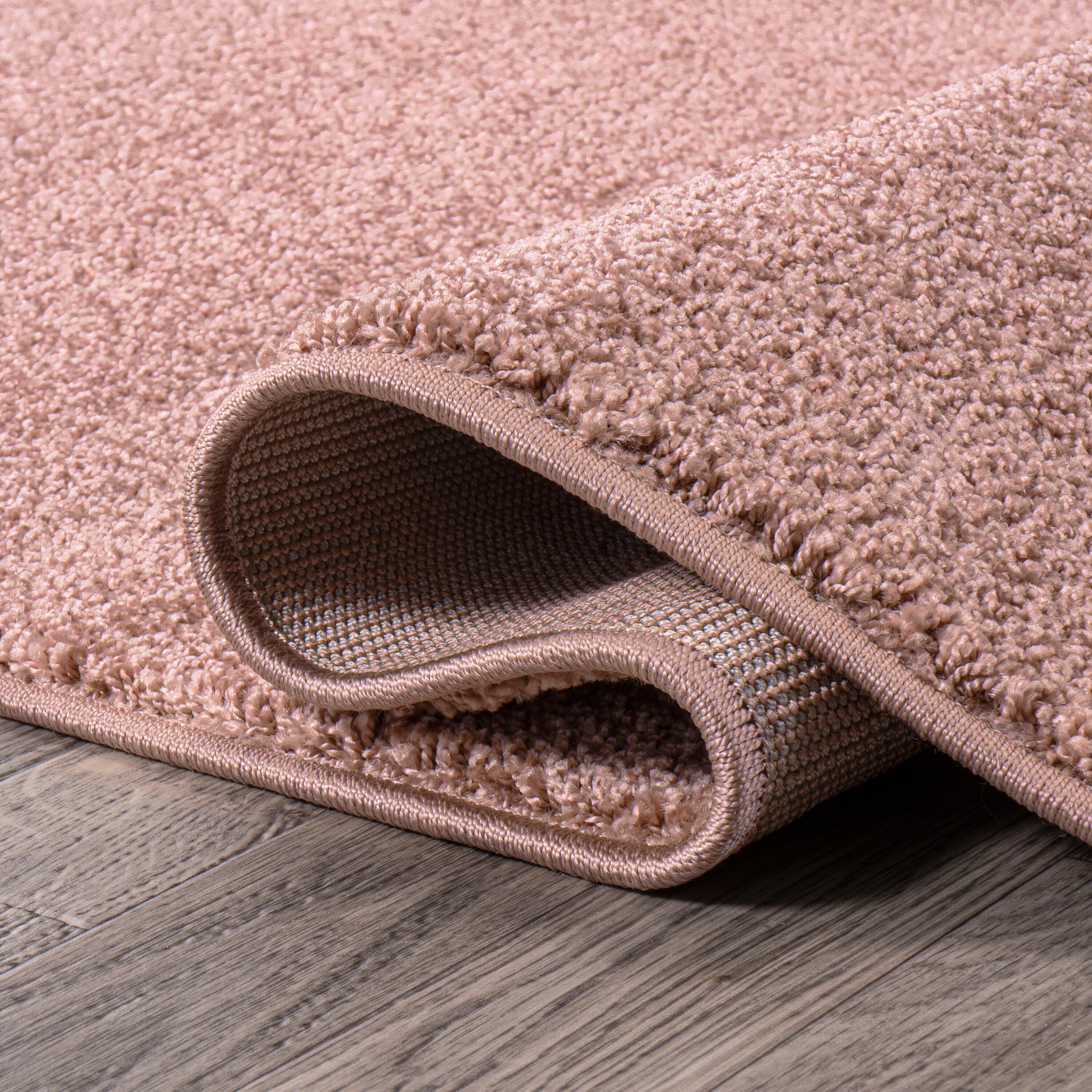 8'x10' Haze Solid Low-Pile, Pink - JONATHAN Y