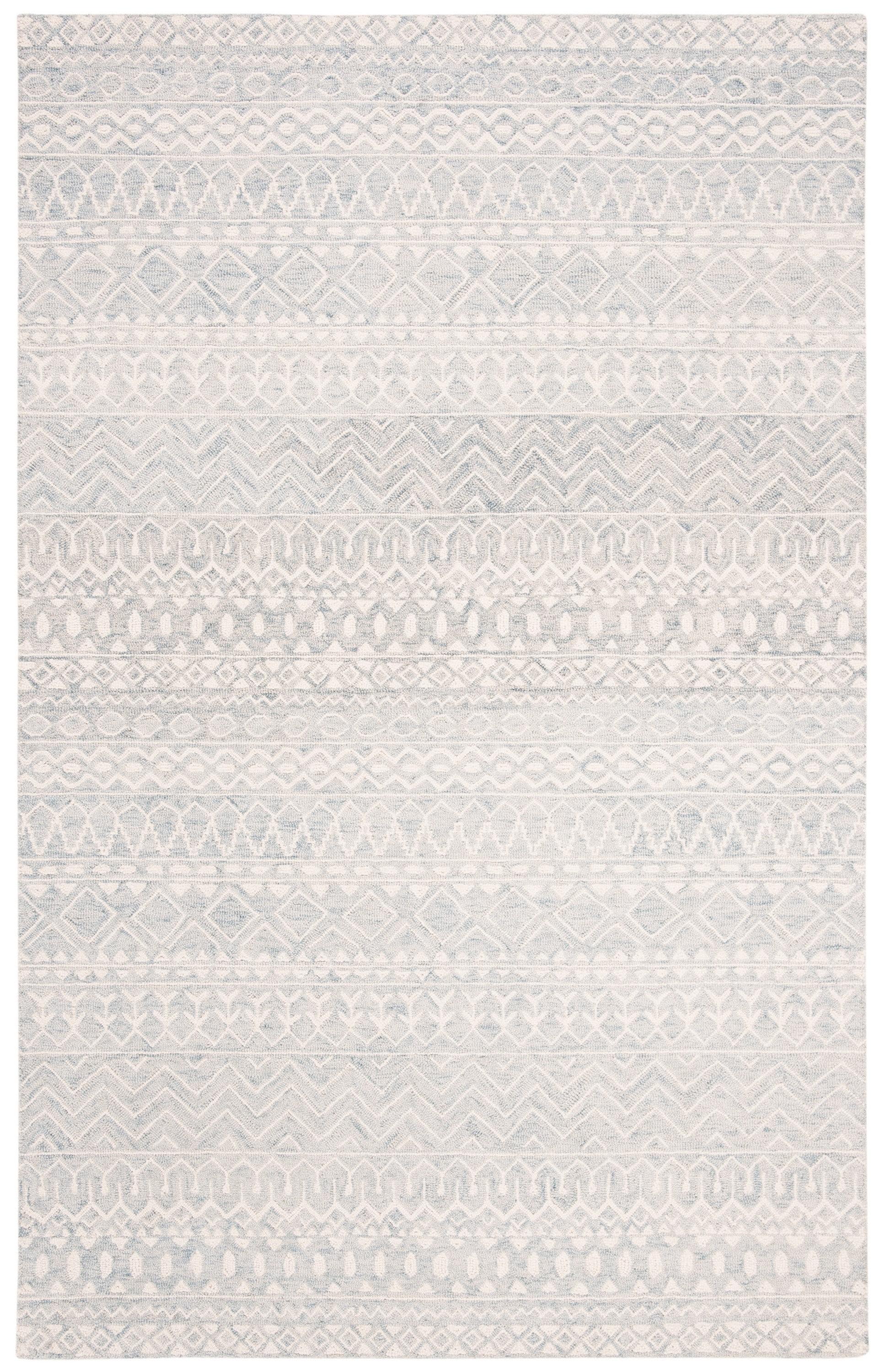 Micro-Loop MLP502 Hand Tufted Indoor Area Rug - Aqua/Ivory - 4'x6' - Safavieh