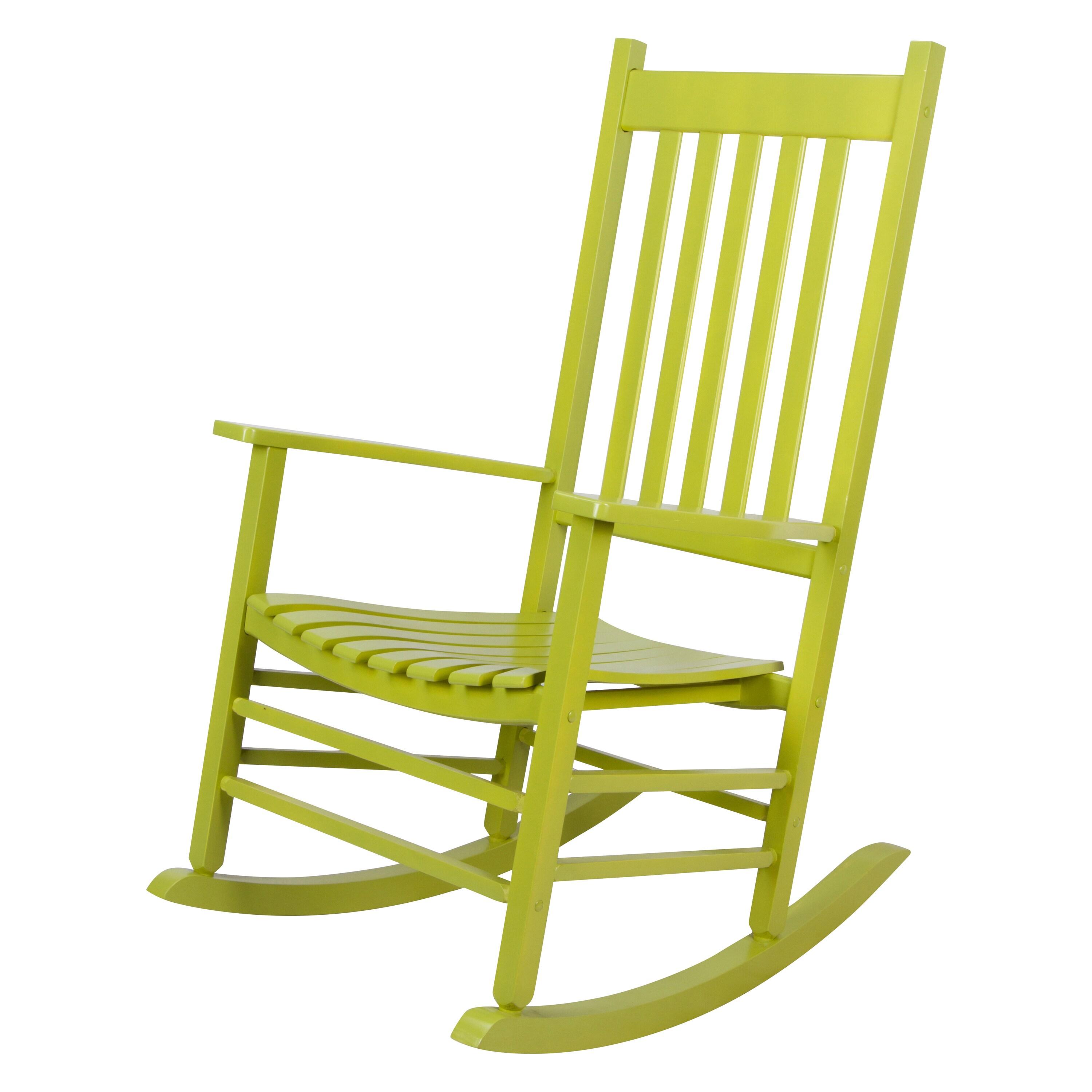 Shine Company 4332 Lime Wood Frame Rocking Chair with Slat Seat