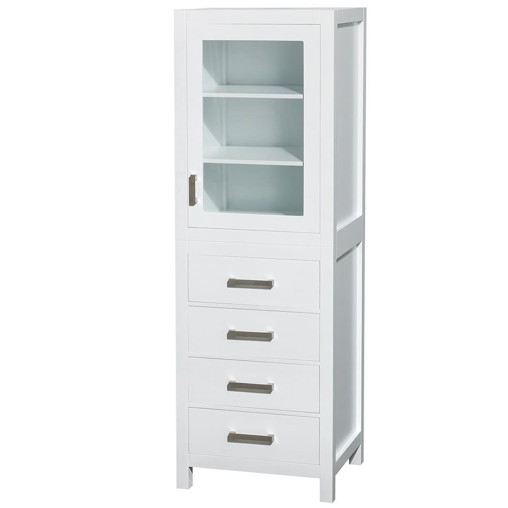 Wyndham Collection Sheffield Solid Wood Freestanding Linen Cabinet