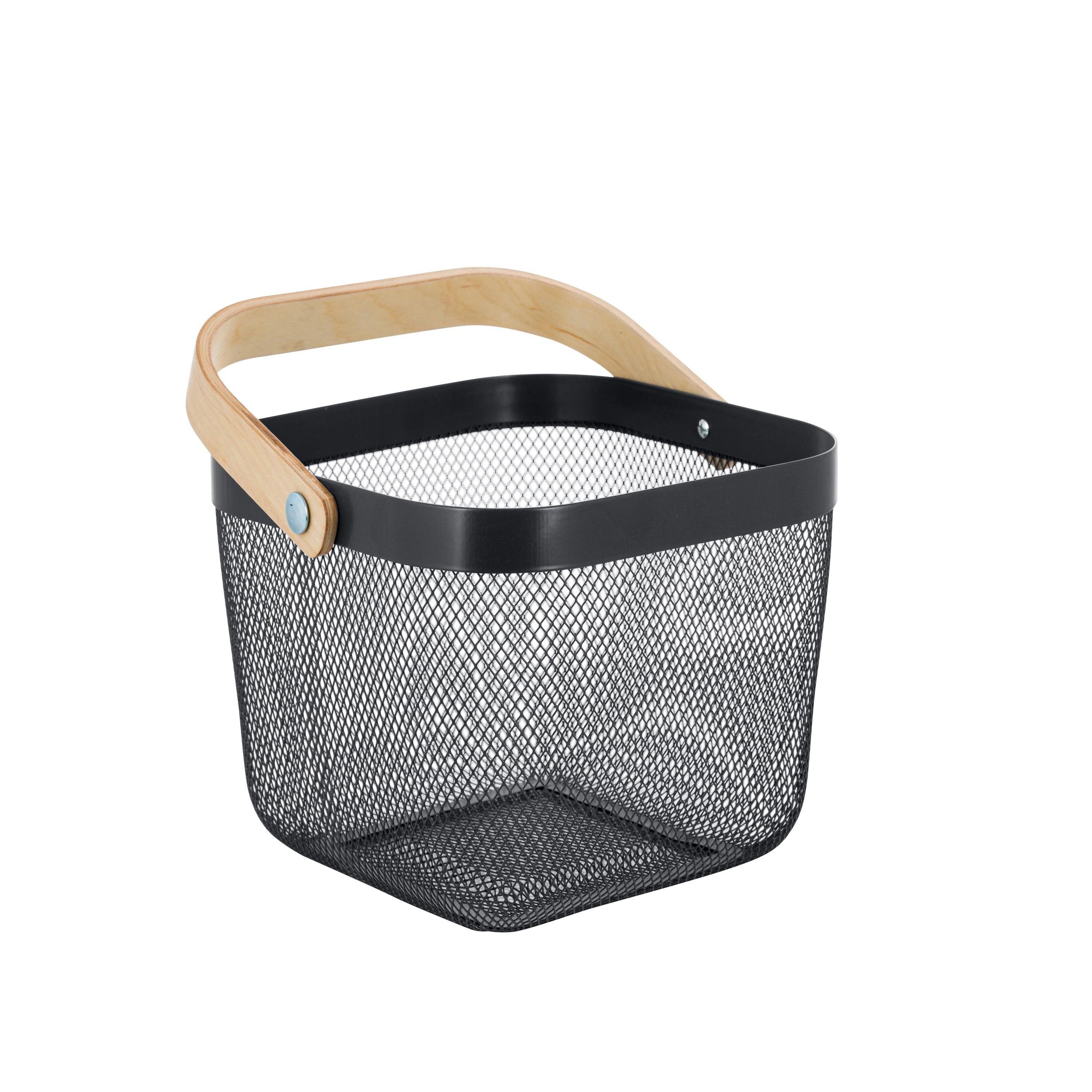 Simplify Mesh Tote with Bamboo Handle Gray