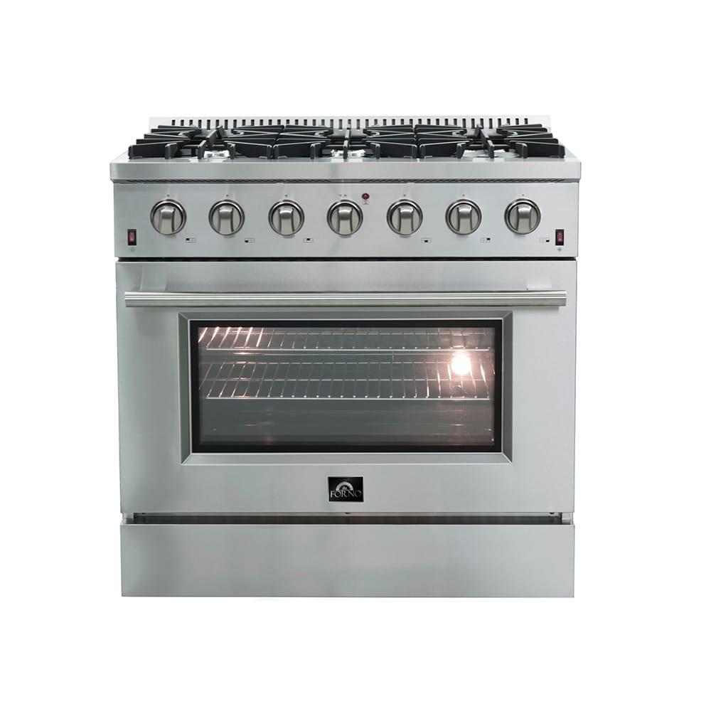 Galiano 36-inch Gas Range Stainless Steel, 6 Burners, 83,000 BTU, 5.36 cu.ft. Convection Oven