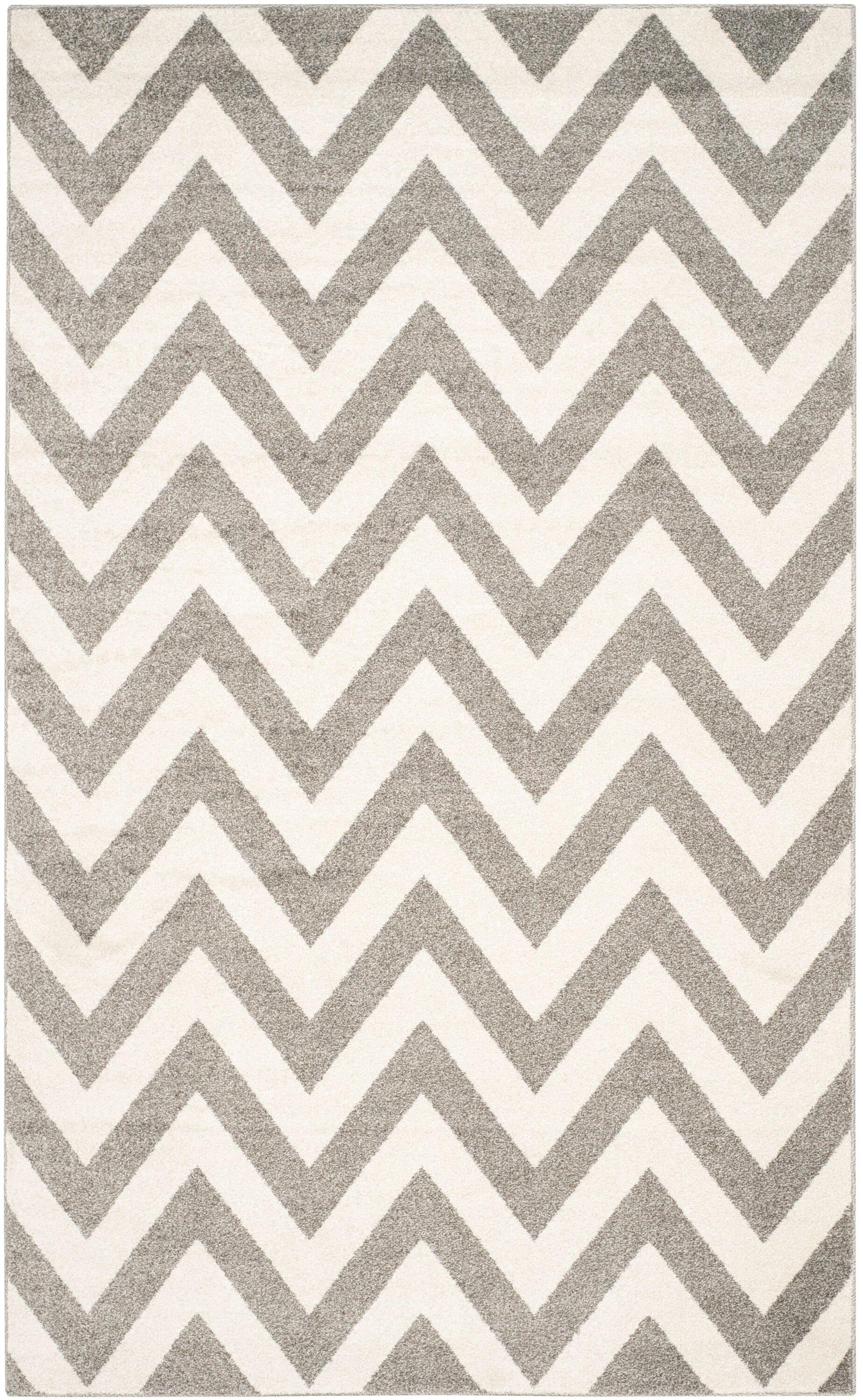 Amherst AMT419 Power Loomed Indoor Area Rug - Dark Grey/Beige - 4'x6' - Safavieh