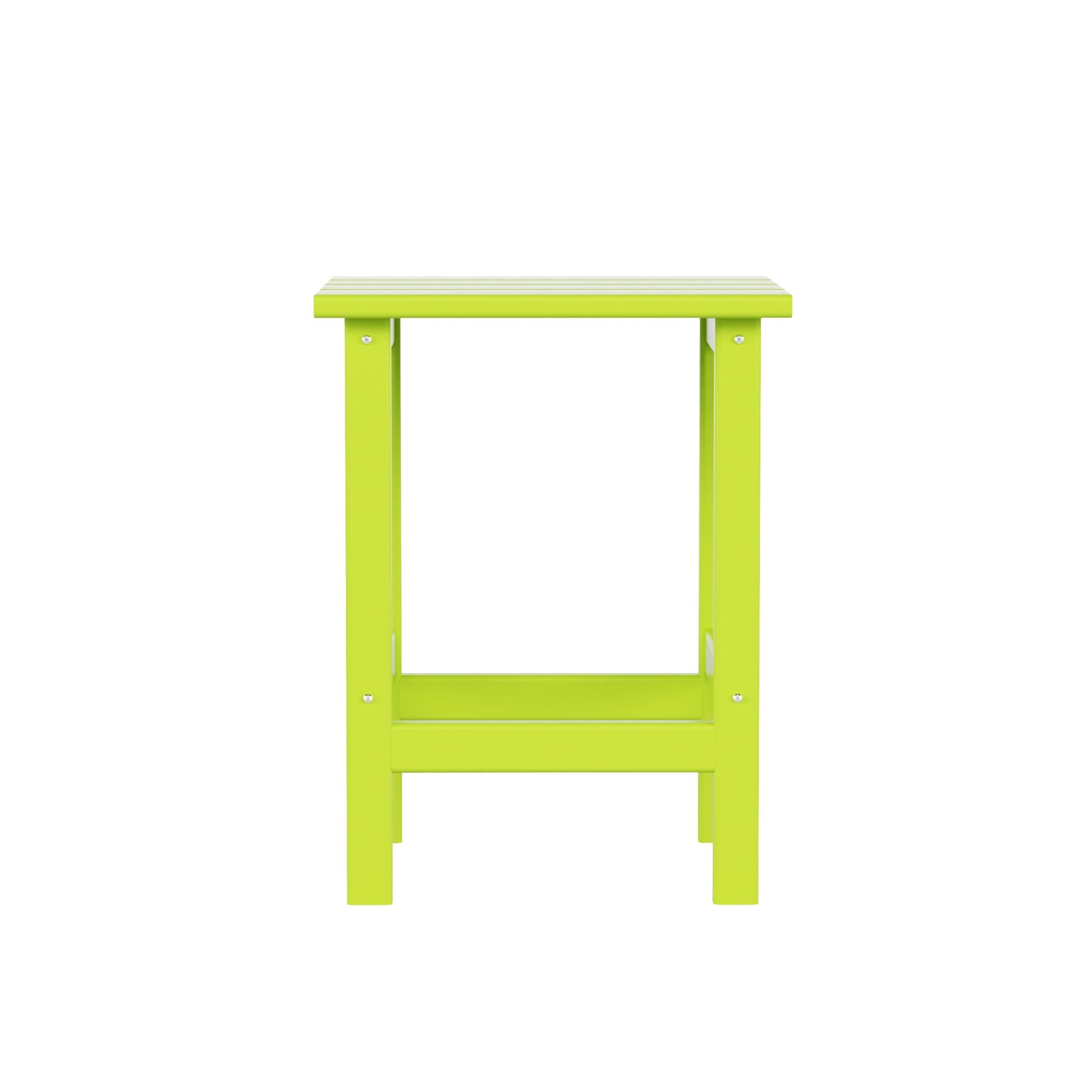 Polytrends  Laguna Hdpe All Weather Outdoor Patio Square Side Table Lime