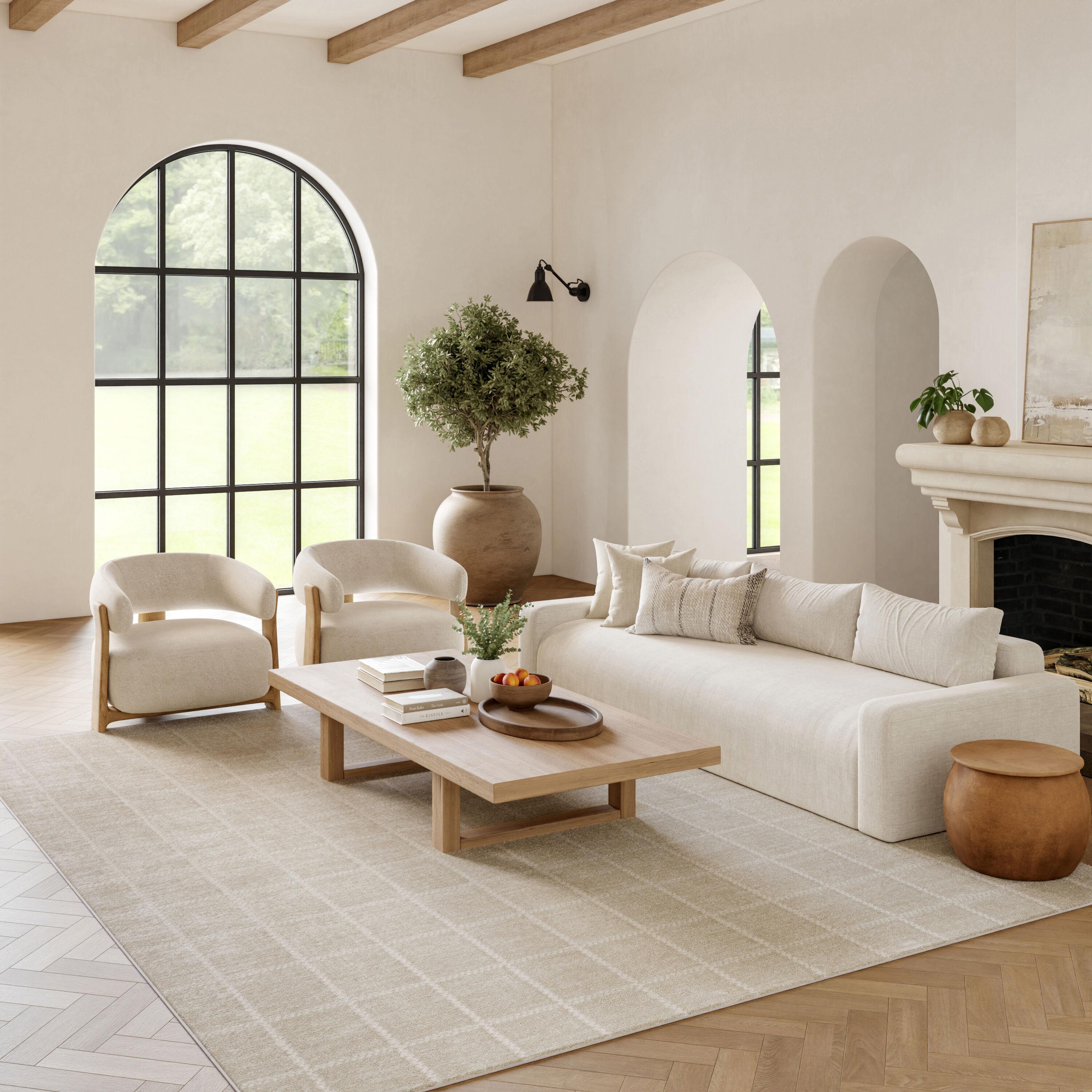 Nourison Serenity Home Contemporary Indoor Area Rug Ivory Cream 7'10" x 9'10"