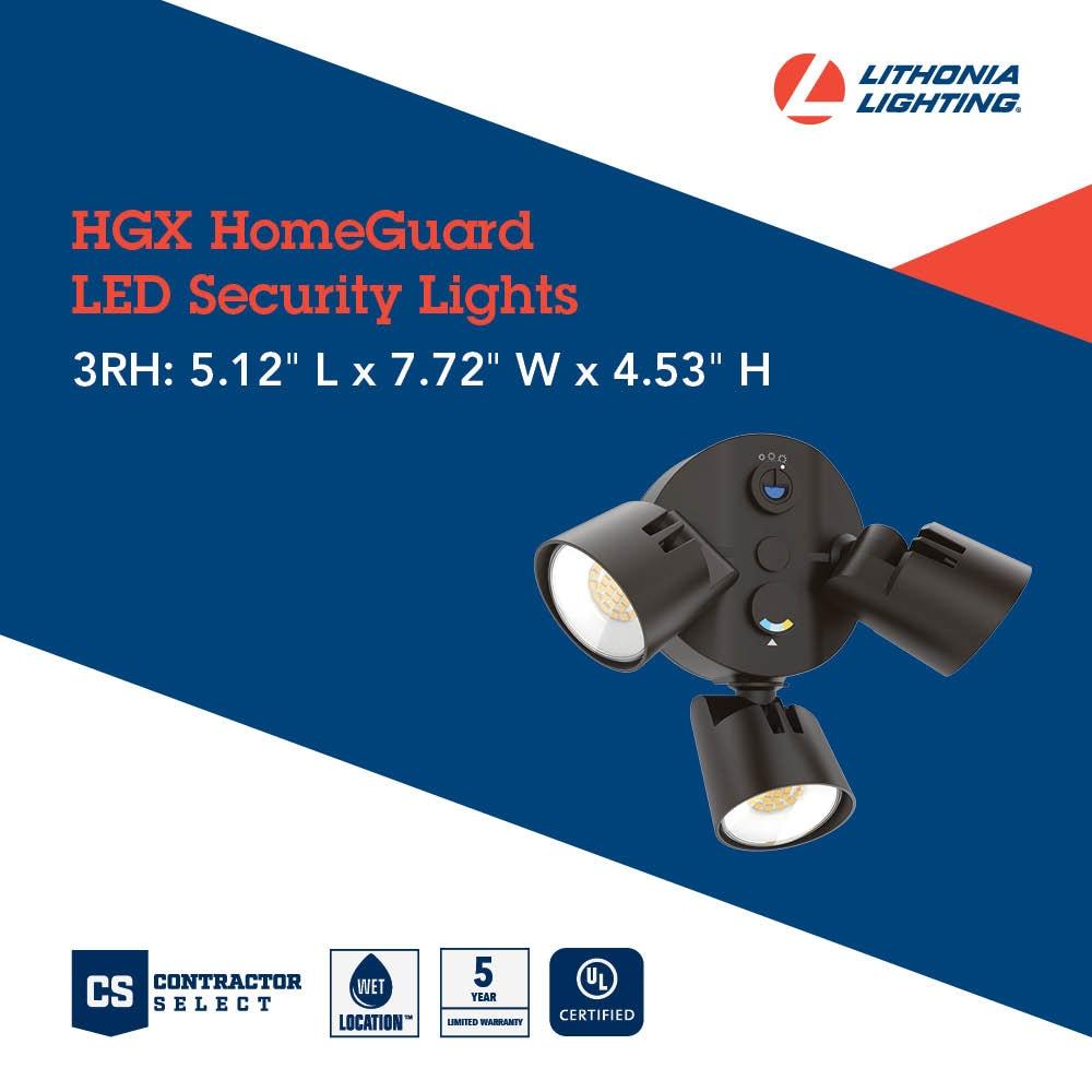 Lithonia Lighting 3 - Head Hardwired Dusk to Dawn Outdoor Security Flood Light