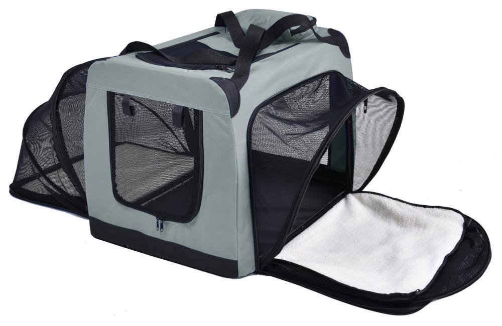 Pet Life 'Hounda Accordion' Metal Framed Soft-Folding Collapsible Dual-Sided Expandable Pet Dog Crate