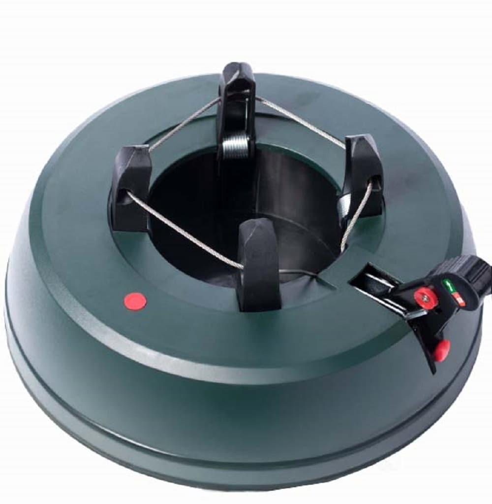 Gardenised, Automatic Plastic Green Foot Pedal Christmas Tree Stand, Large 14.5-inch Dia x 3.5-inch Height