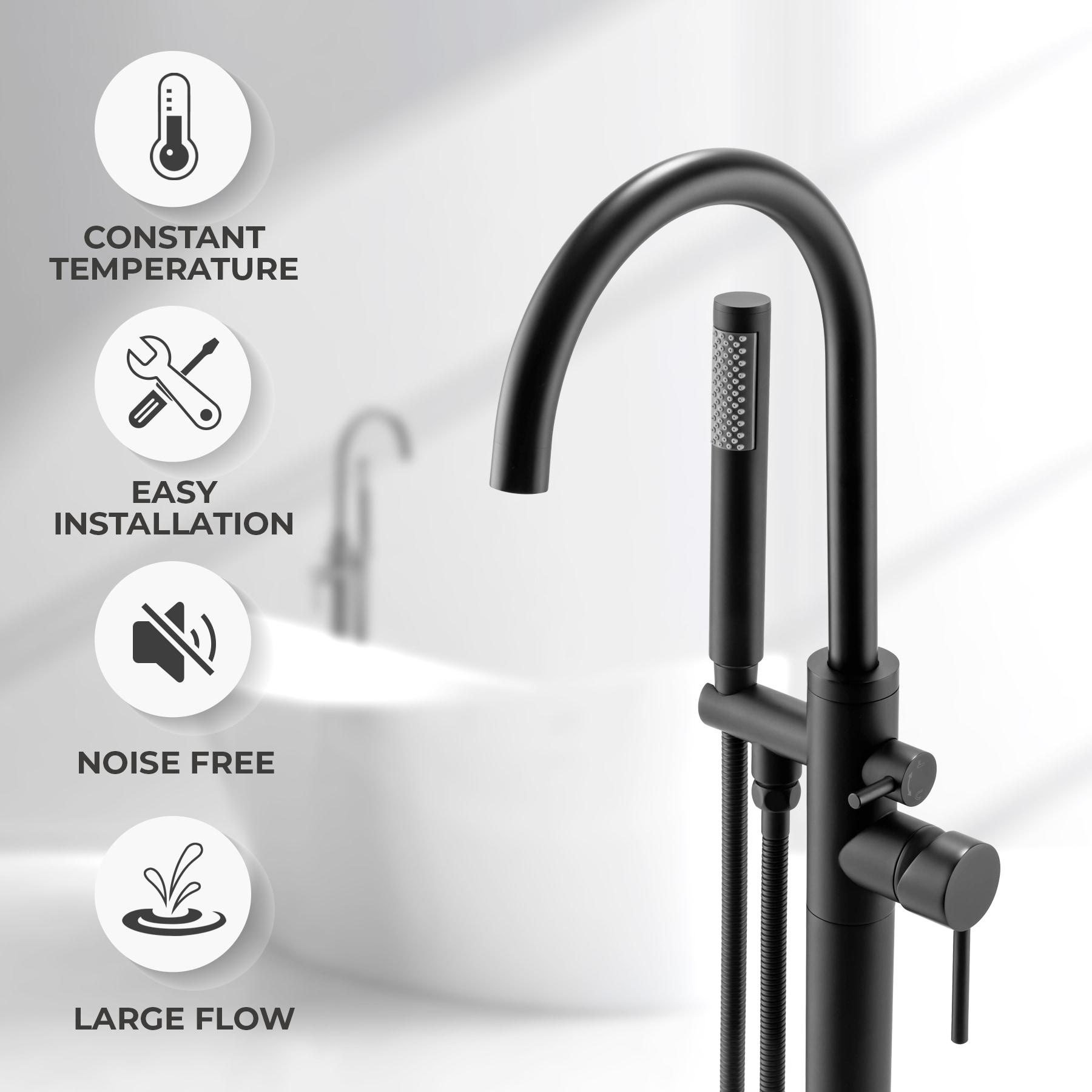 Double Handle Floor Mounted Freestanding Tub Filler