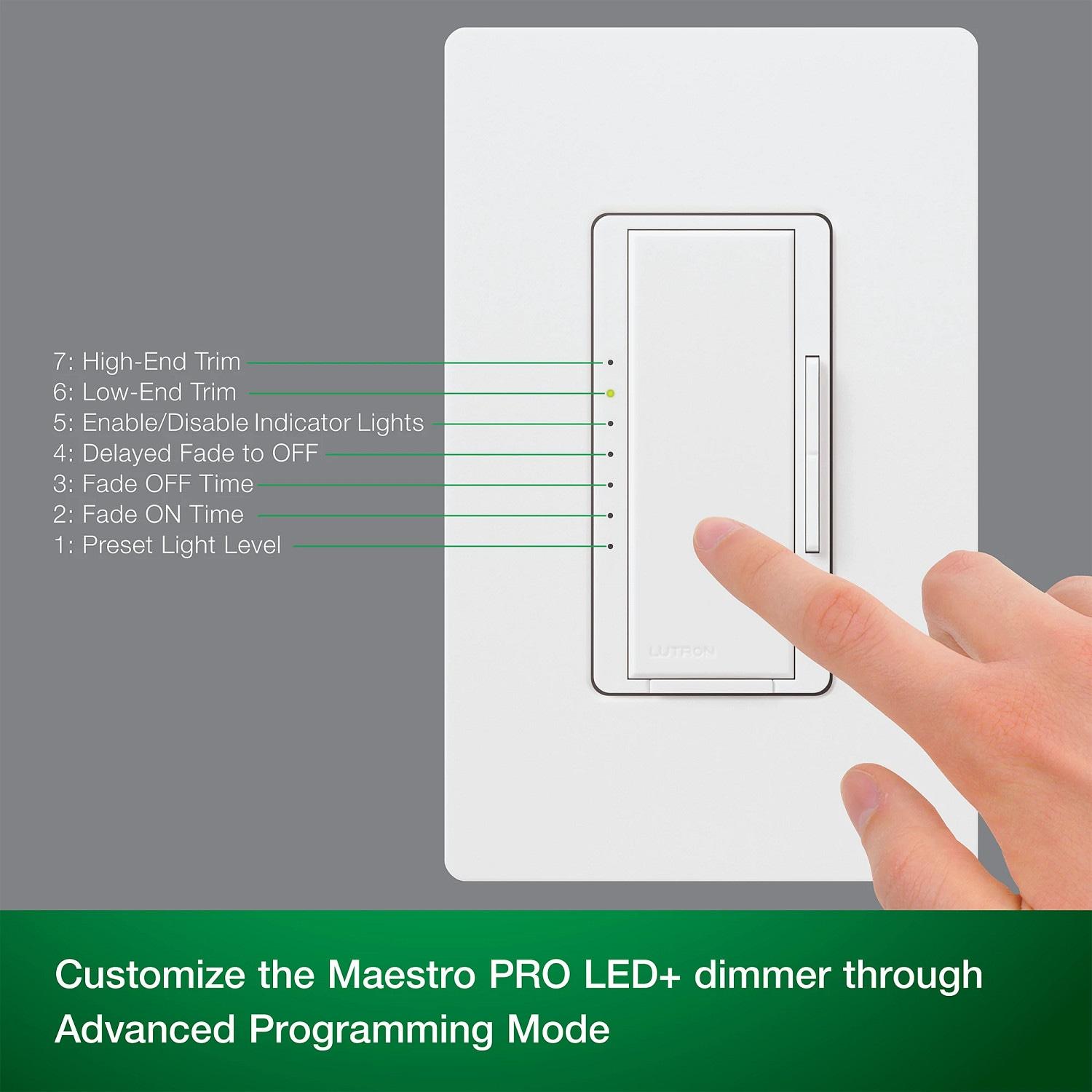 Lutron 26176 - 120 volt 50/60 Hz White Single-Pole / 3-Way 3-Wire Fluorescent/LED Wall Dimmer Switch