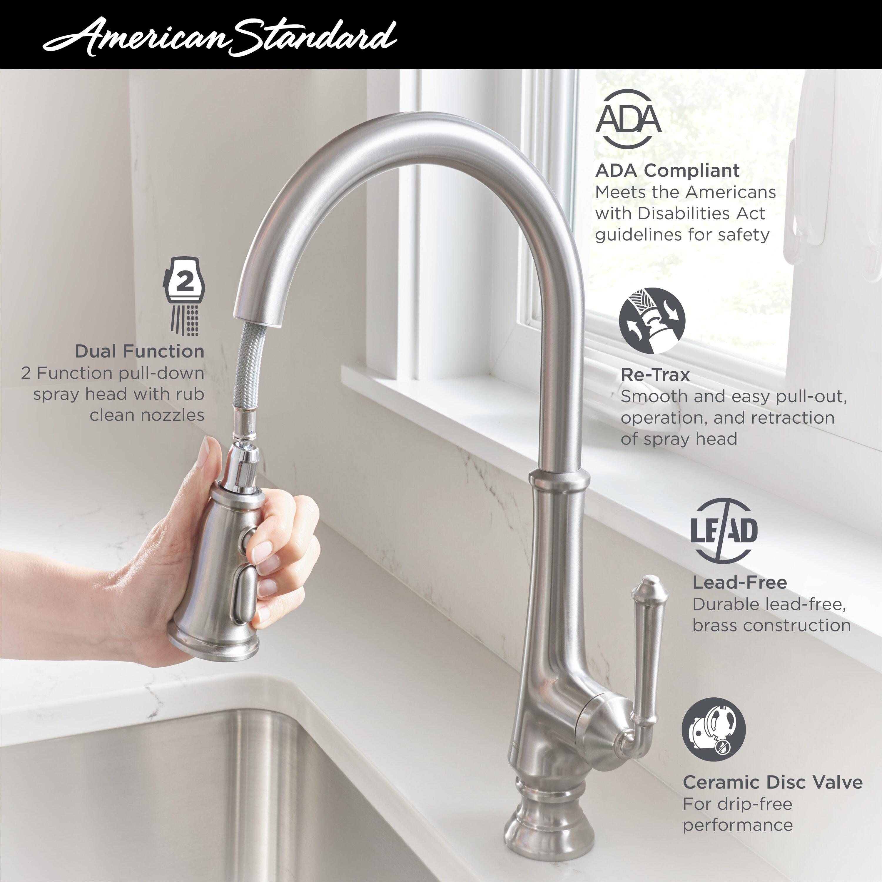 Delancey Pull Down Single Handle Kitchen Faucet With Accessories