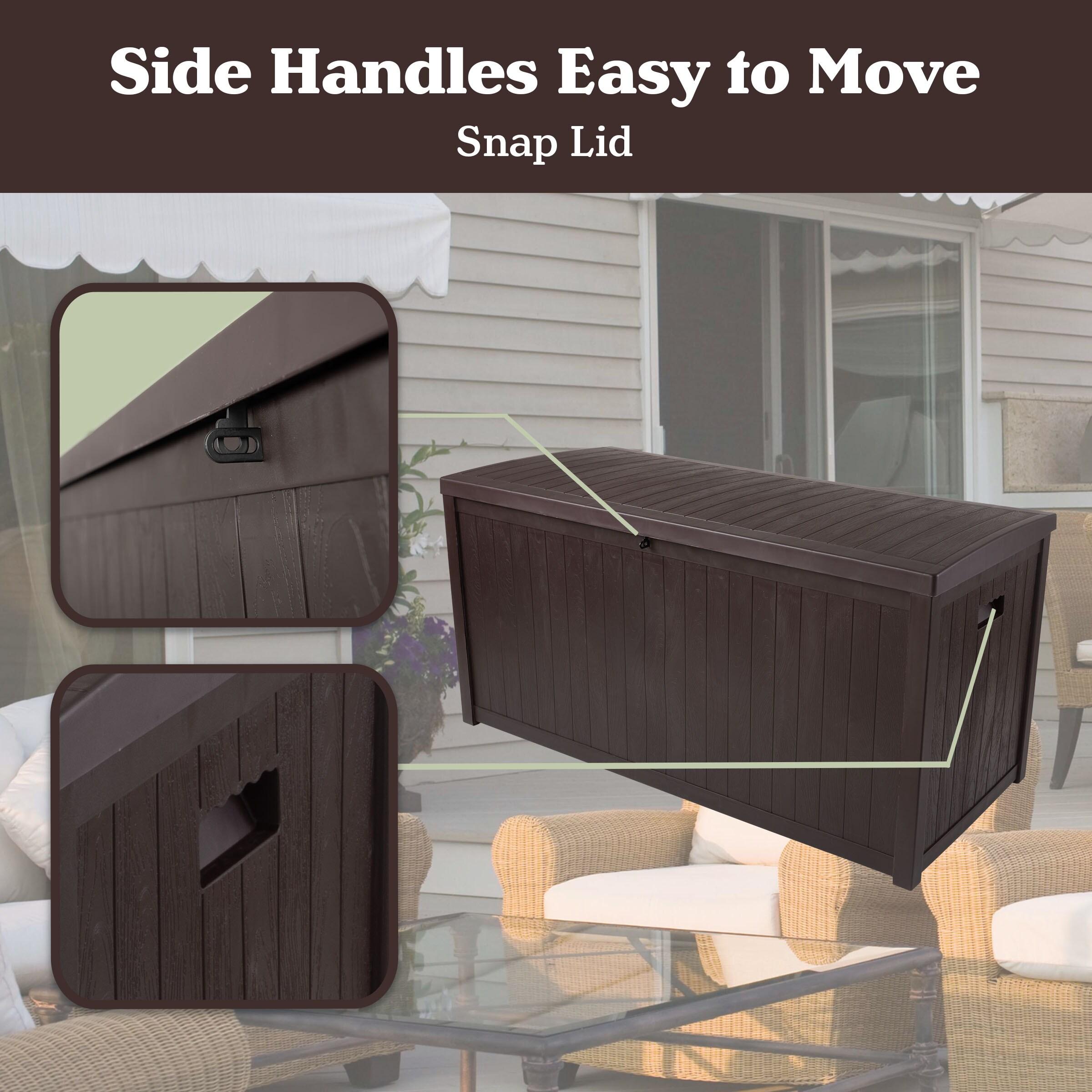Pure Garden Outdoor Storage Box - 113 Gallon Lockable Deck Box for Pool Accessories, Patio Furniture Cushions, or Package Delivery for Outside by Pure Garden