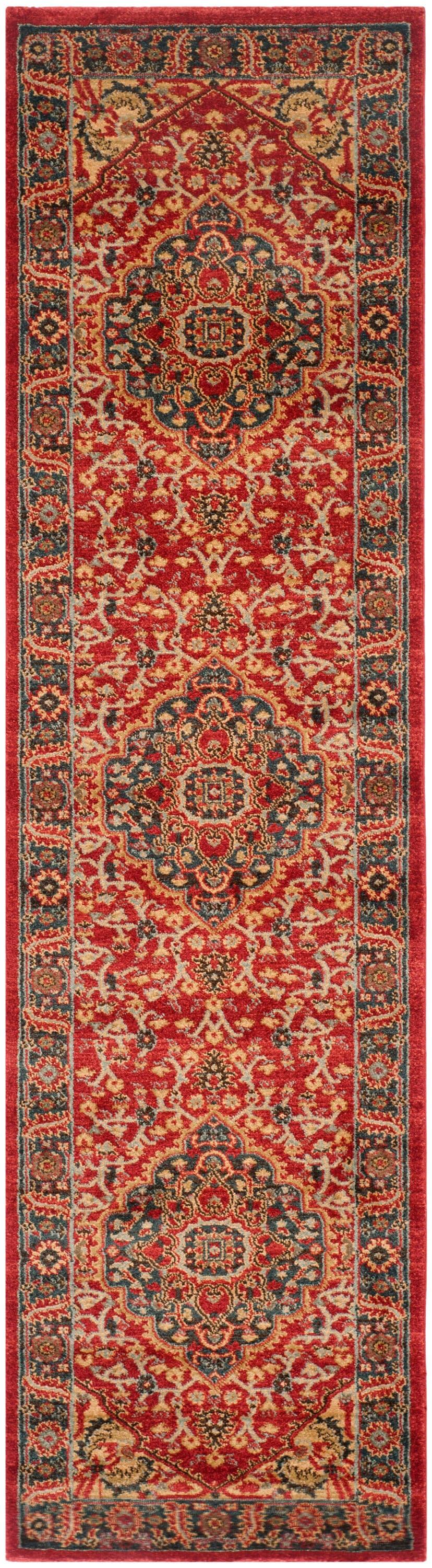 Mahal MAH621 Power Loomed Indoor Runner Rug - Navy/Red - 2'2"x8' - Safavieh.