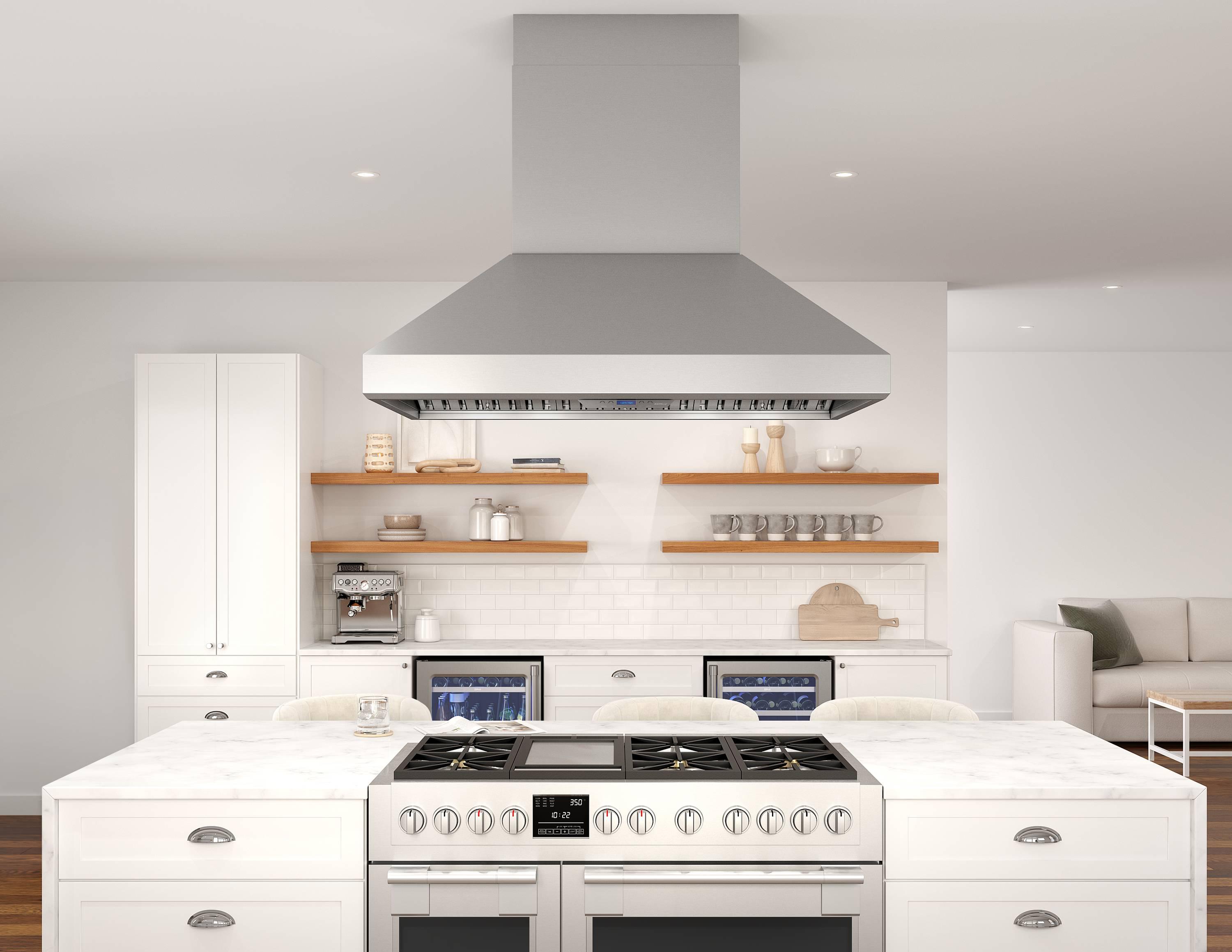 Zephyr Zephyr Titan 42 in. 750 CFM Island Mount Range Hood with LED Light in Stainless Steel AK7742BS