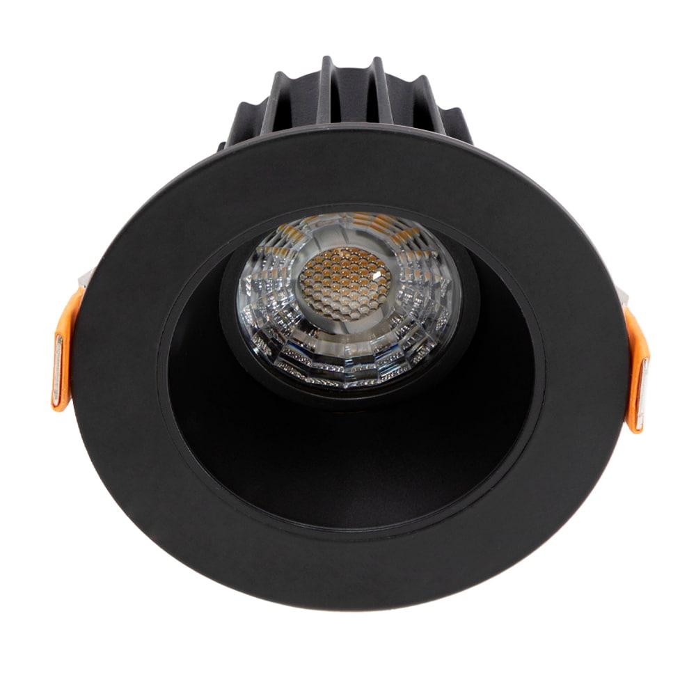 Maxxima 2 in. Ultra-Thin Recessed Anti-Glare LED Downlight - Canless IC Rated, 550 Lumens, 5 Color Temperature Selectable 2700K/3000K/3500K/4000K/5000K, Dimmable, Round Black Trim, 90 CRI, J-Box Incl