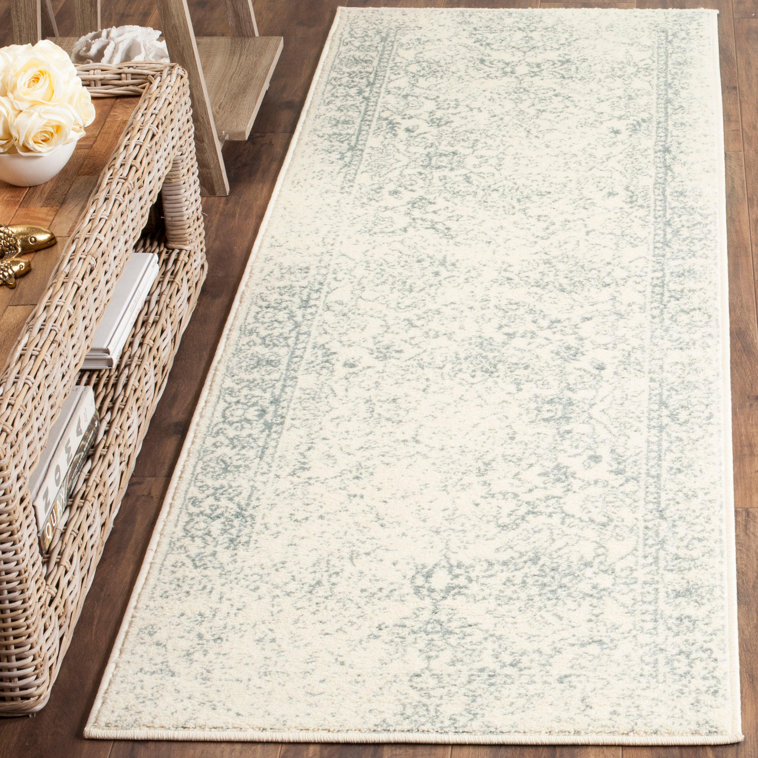 Adirondack ADR109 Machine Made Indoor Runner - Ivory/Slate - 2'-6"x12' - Safavieh