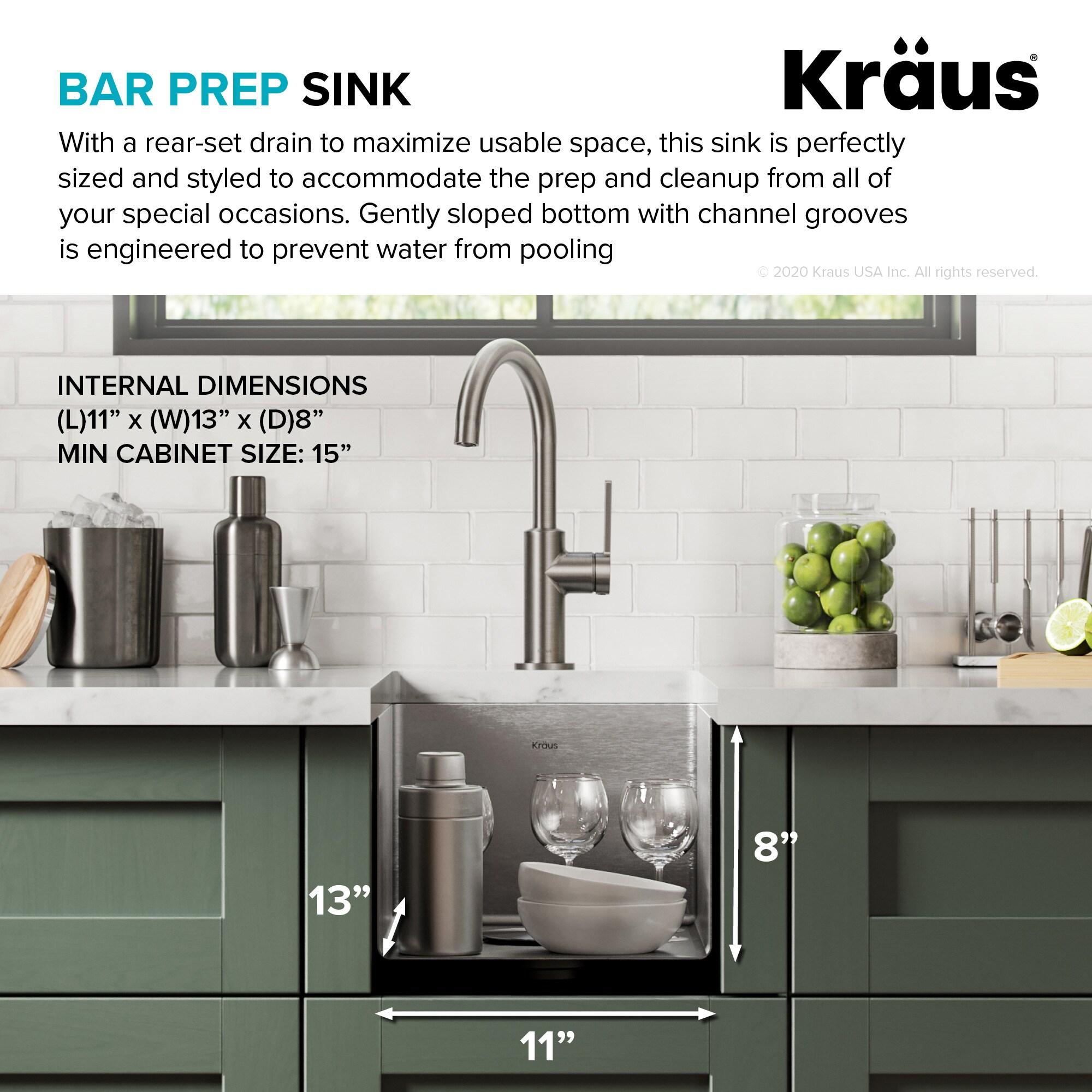 KRAUS Standart Pro Undermount 16 Gauge Stainless Steel Bar Kitchen Sink