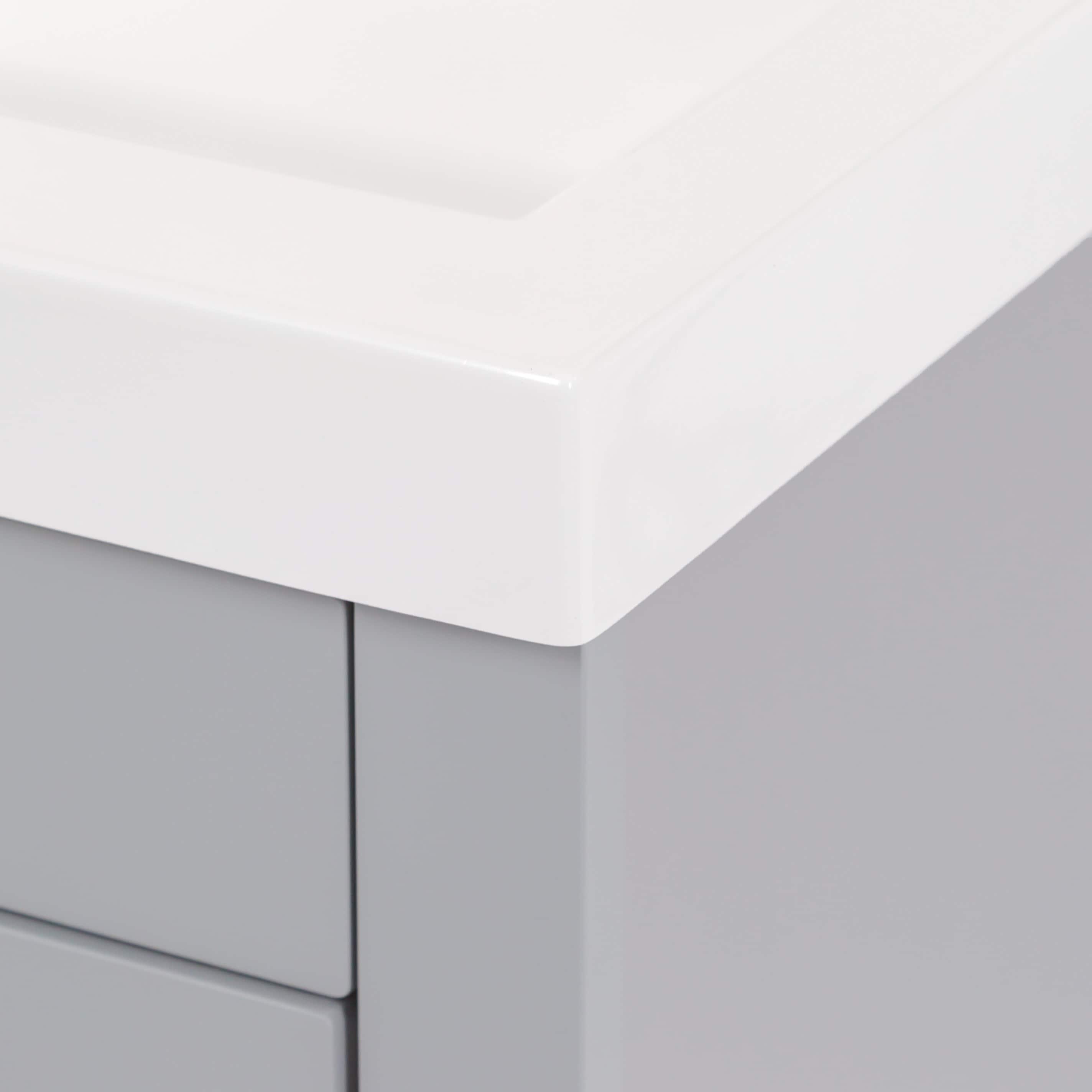 Diamond NOW Winnie 18-in Pearl Gray Single sink Bathroom Vanity with White Cultured marble Top