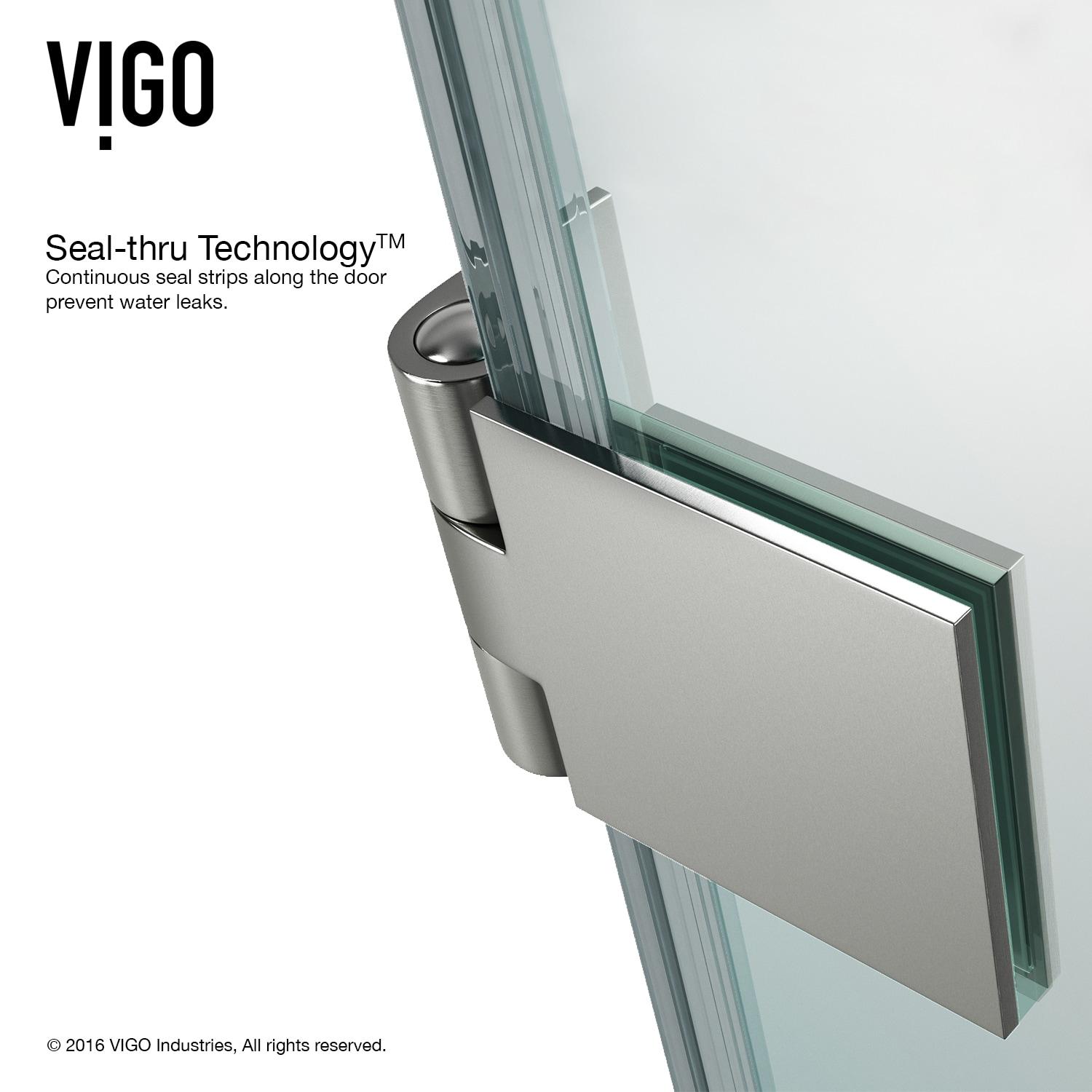 Rialto 34" W x 58" H Hinged Frameless Tub Door with with 5/16" Glass