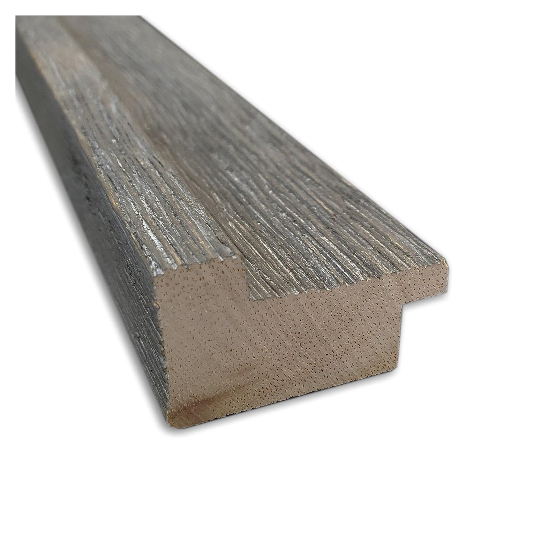 Amanti Art Regis Barnwood Grey Narrow Non-Beveled Wood Bathroom Wall Mirror 26.5 x 38.5 in.