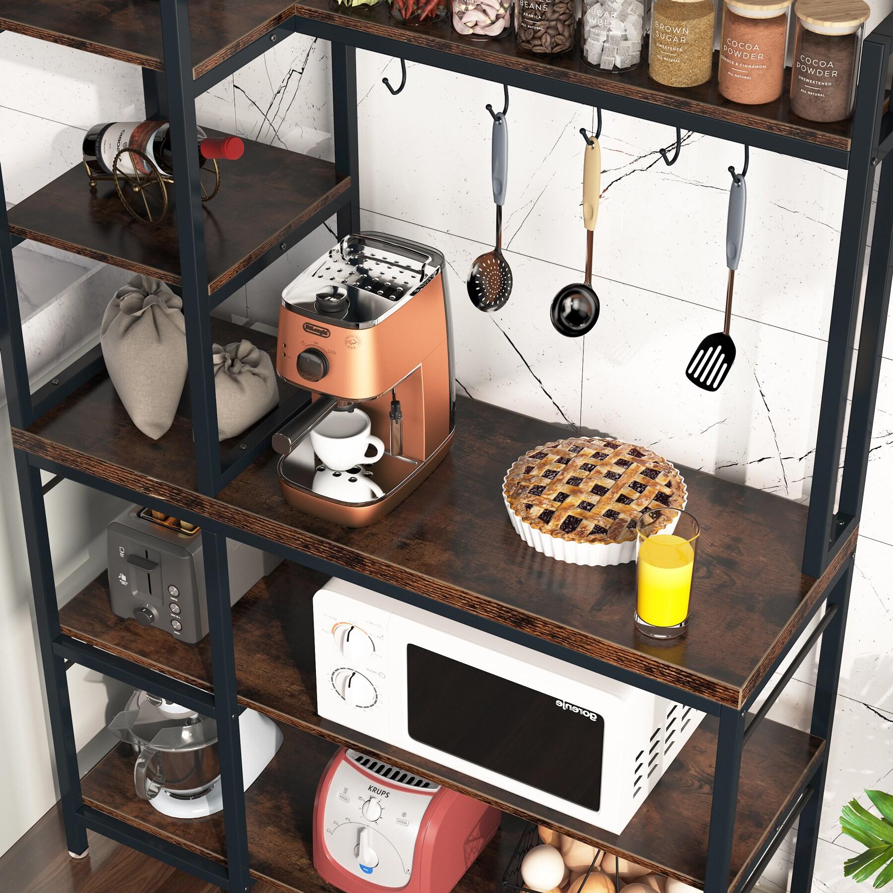 5 tier Bathroom Corner Shelf Storage Tower Cabinet Rustic Brown Vintage Brown