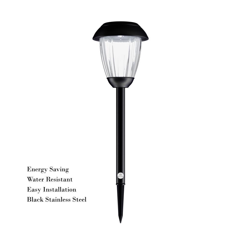 Nature Spring 16-in Stainless Steel Solar Garden Path Lights - Black, Set of 8