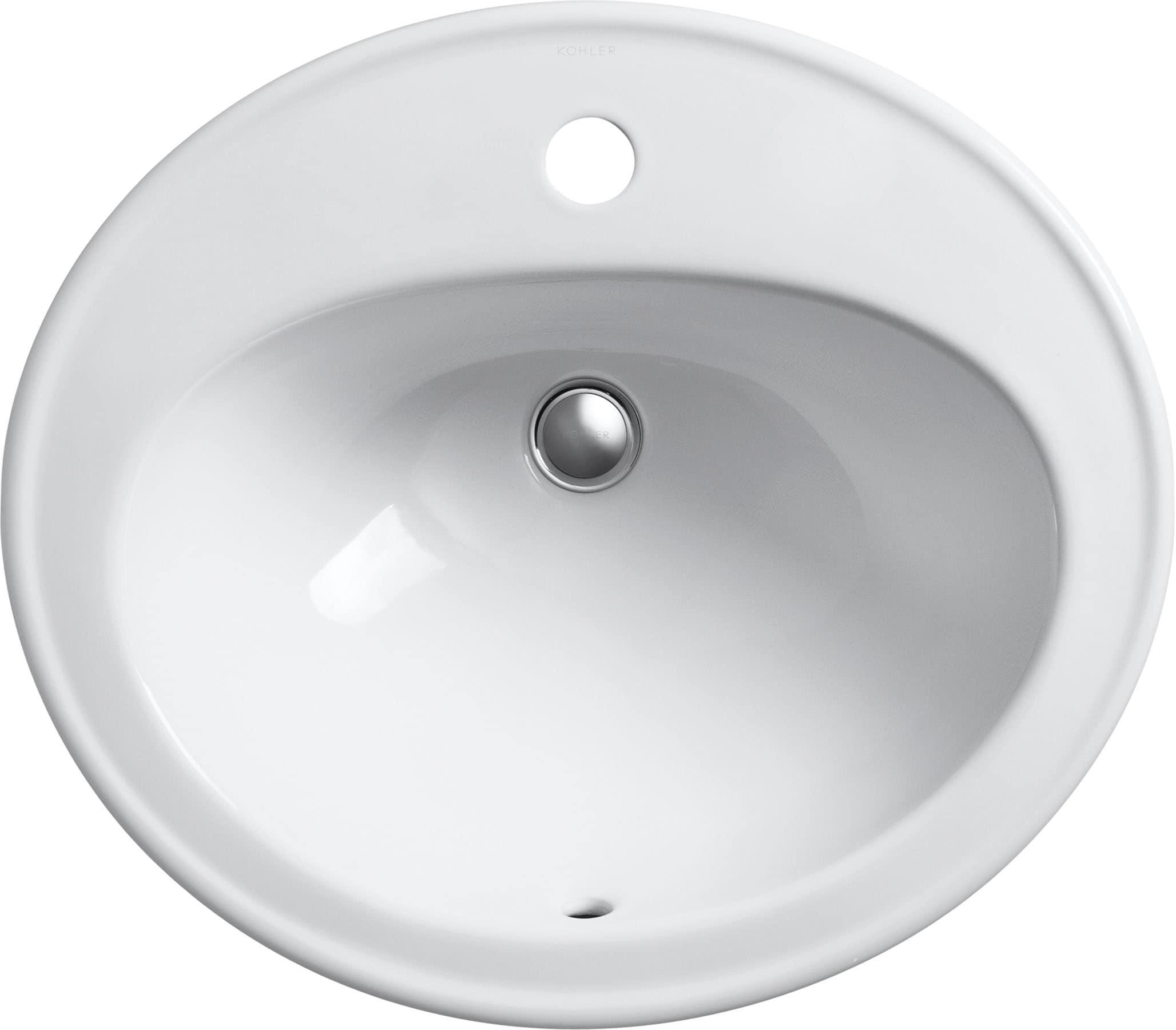 Pennington Ceramic Oval Drop-In Bathroom Sink with Overflow