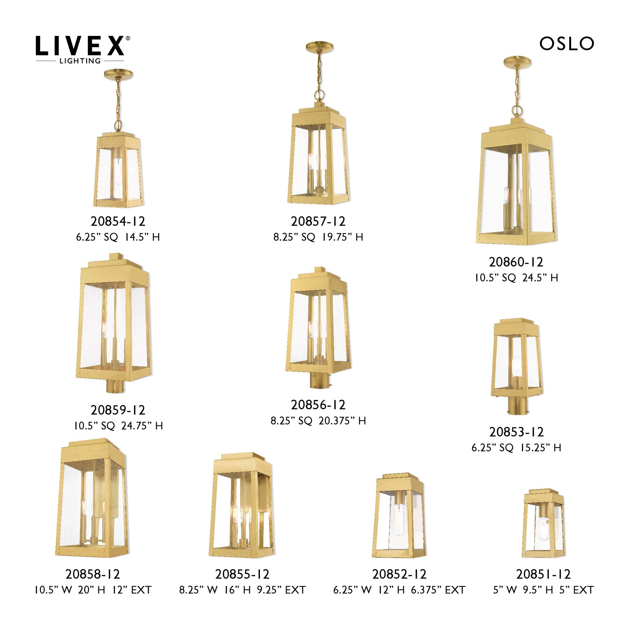 Livex Lighting - Oslo - 3 Light Outdoor Pendant Lantern in Mid Century Modern