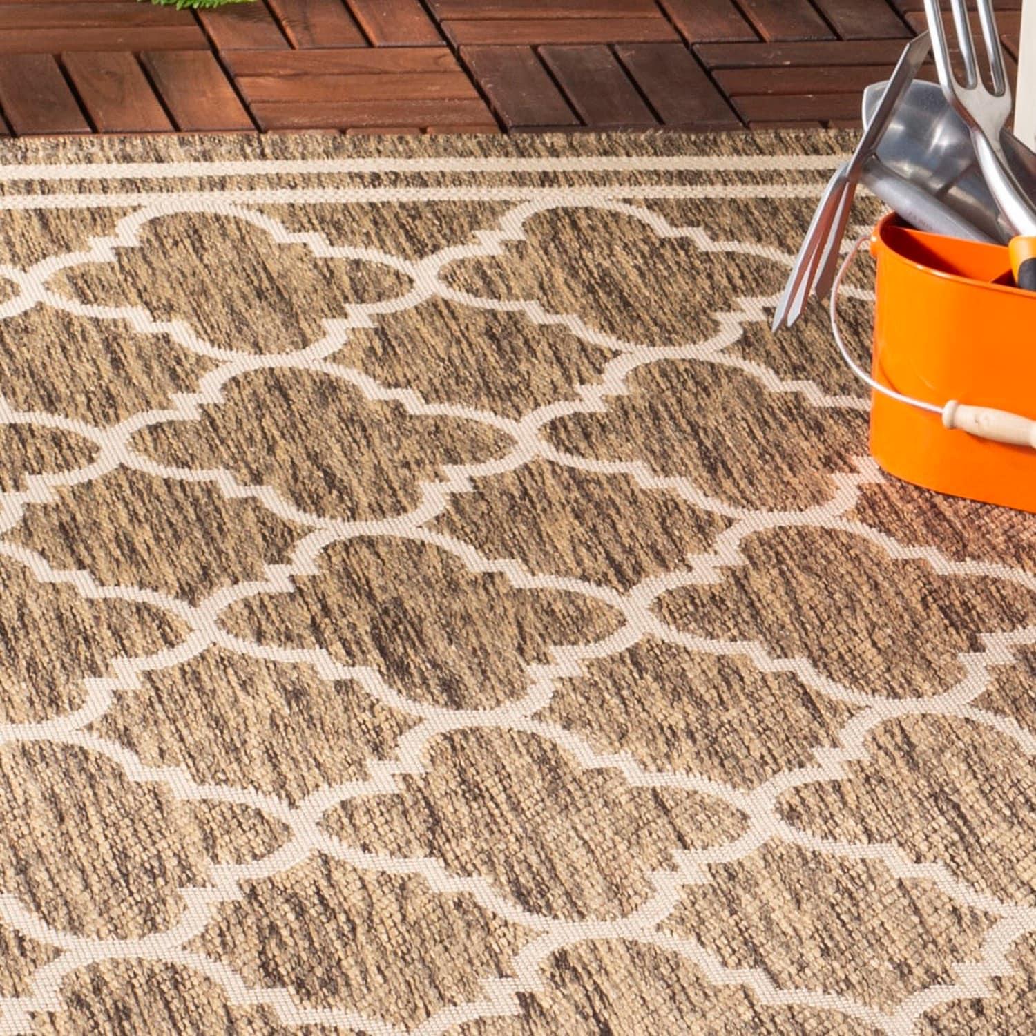 Courtyard CY6918 Power Loomed Indoor/Outdoor Accent Rug - Brown/Bone - 2'x3'7" - Safavieh.