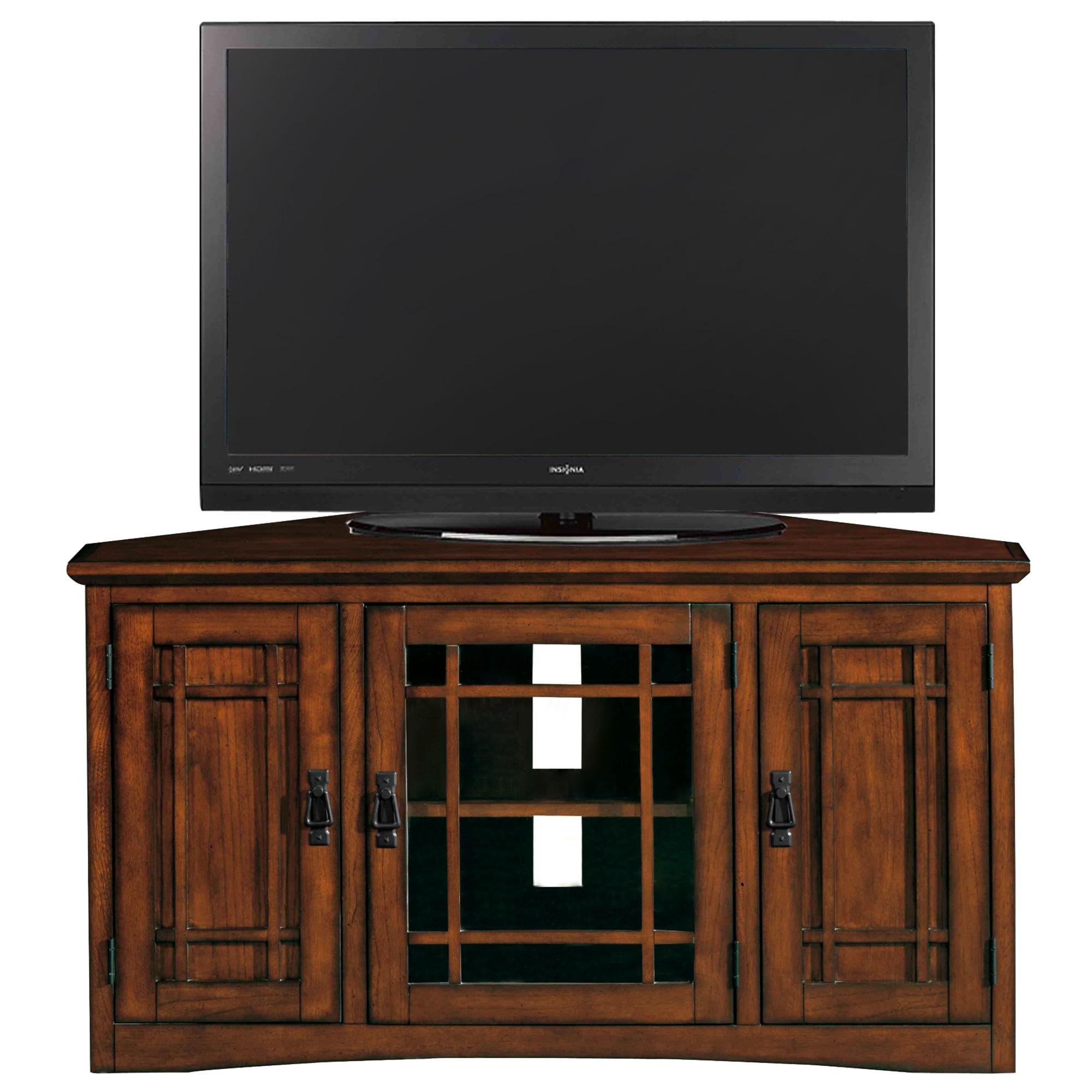 Mission Corner TV Stand with Three Doors in Mission Oak, 46-Inch