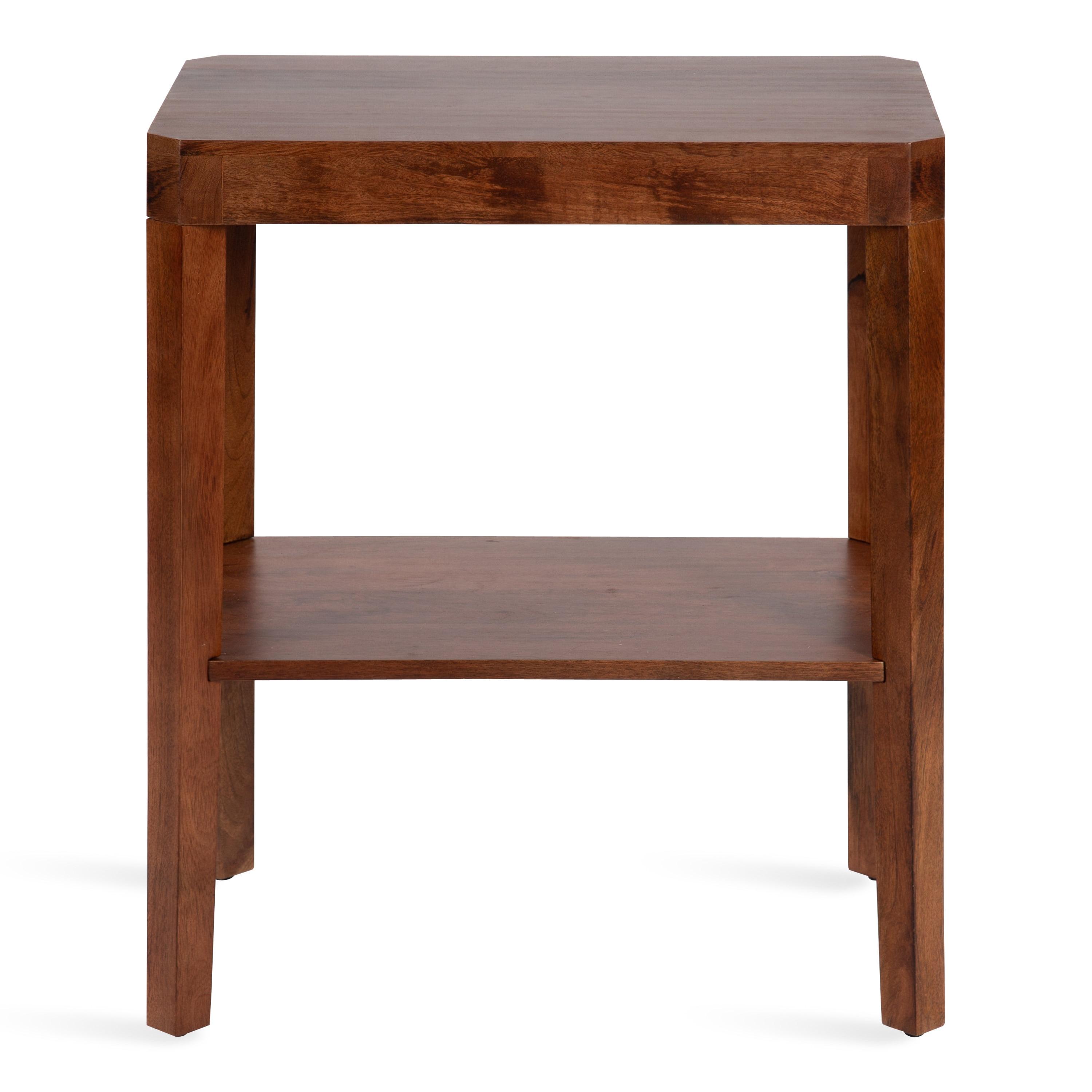 Kate and Laurel Talcott Rectangle Wood Side Table, 22x14x26, Walnut Brown