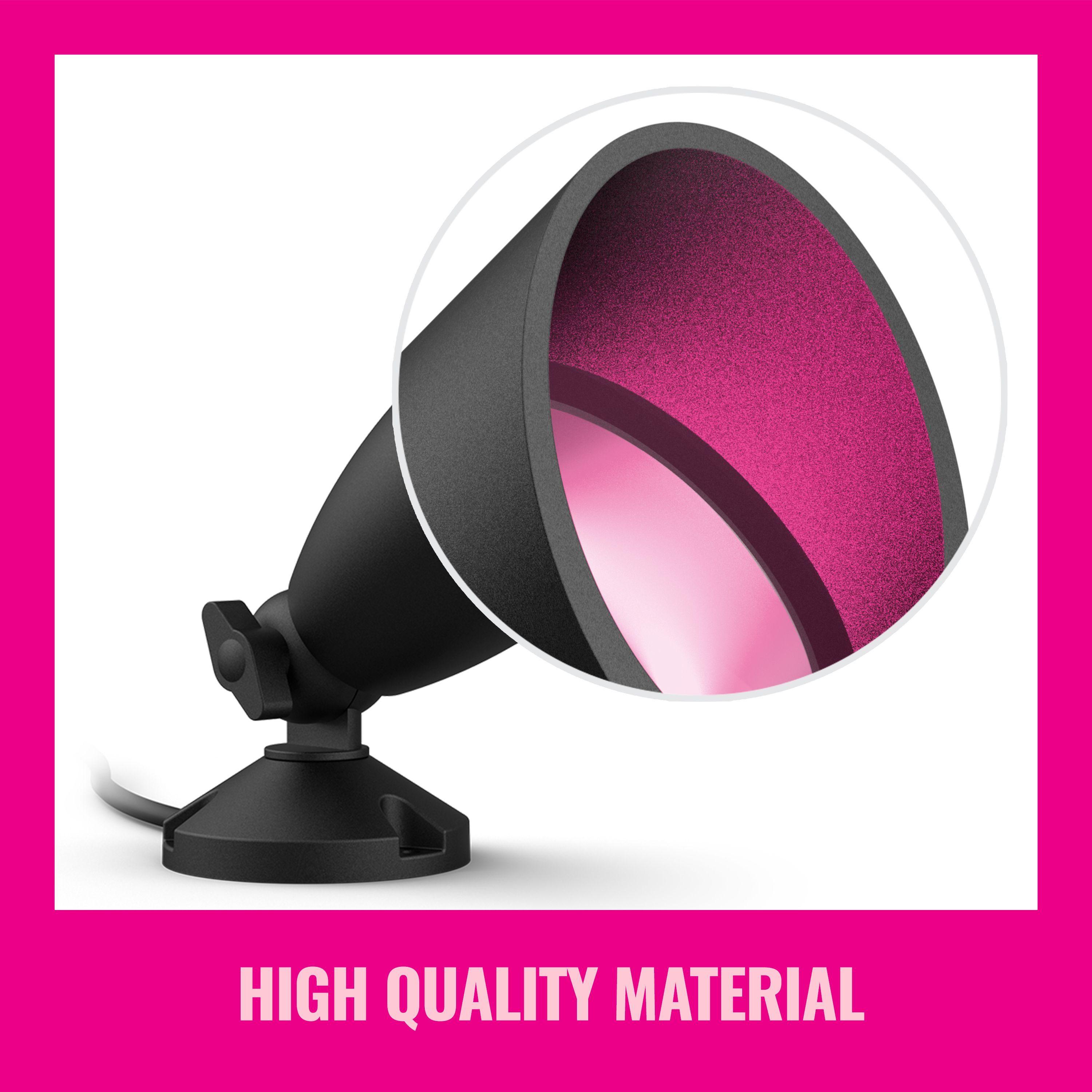 WiZ Connected LED Color Changing Outdoor Spotlight Extension - Starter Kit Required - Weatherproof - Control with WiZ App - Works with Google Home, Alexa, and Siri Shortcuts - 2 Pack