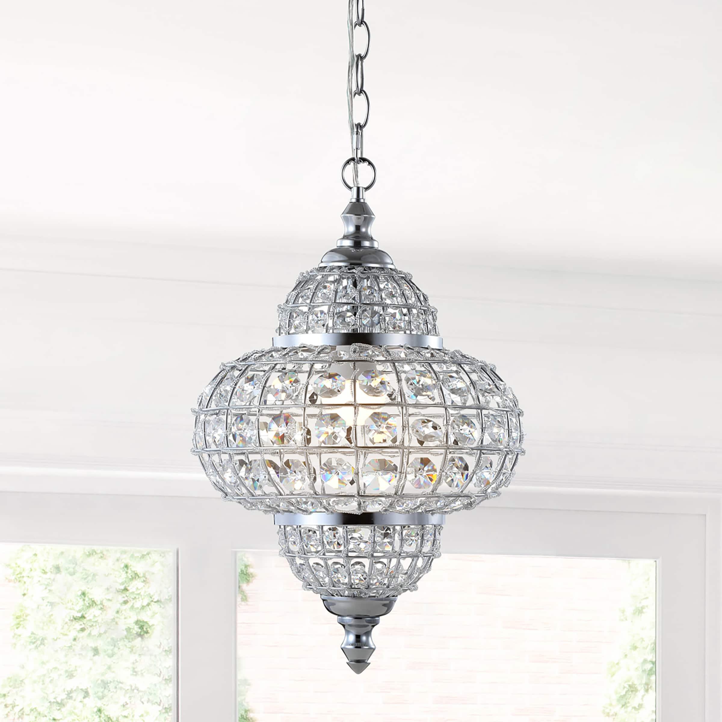 Juliette 12" Crystal/Metal LED Pendant Pendant, Chrome