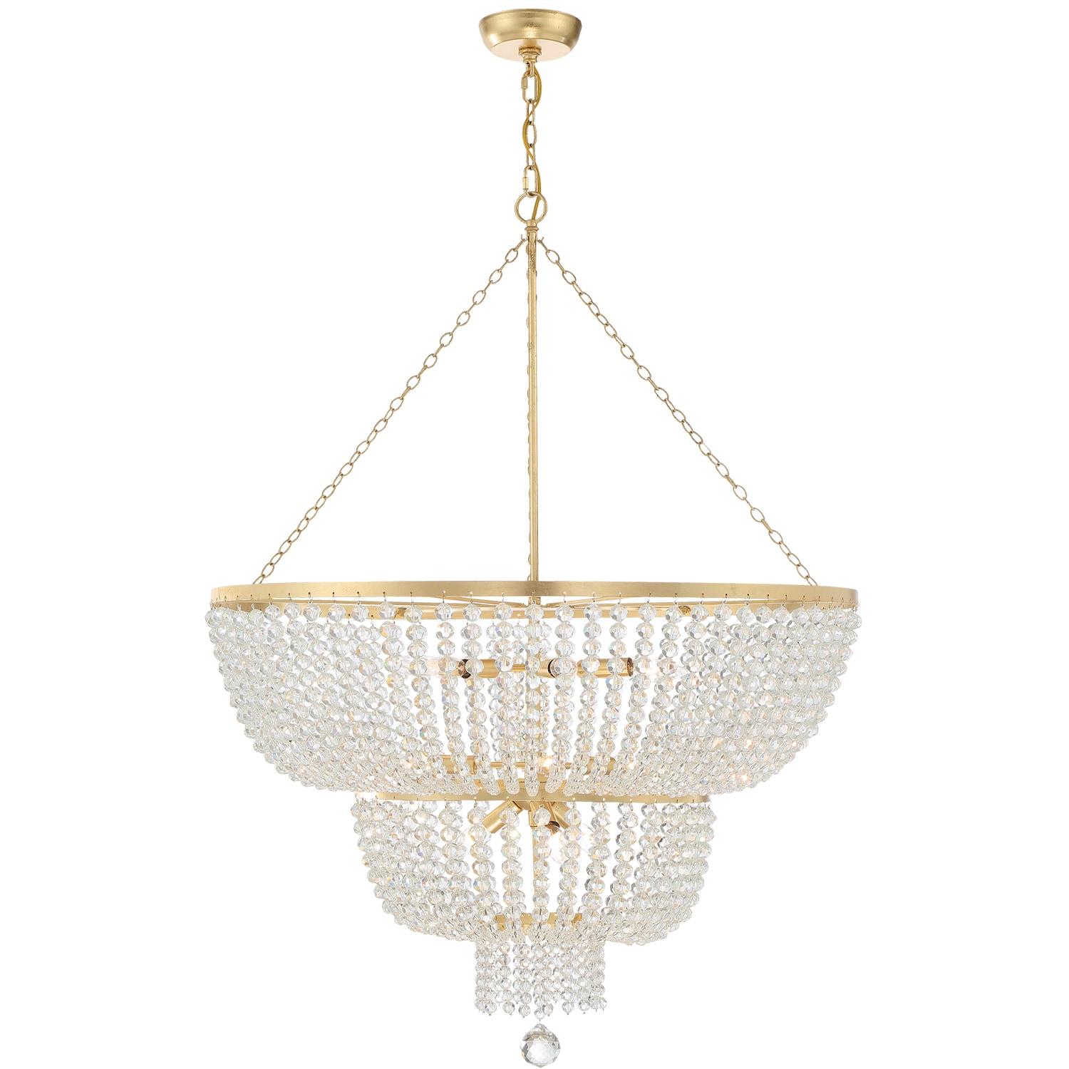 12 Light Chandelier In Classic Style 32 Inches Wide By 46 Inches High-Antique Gold Finish Crystorama Lighting 612-Ga