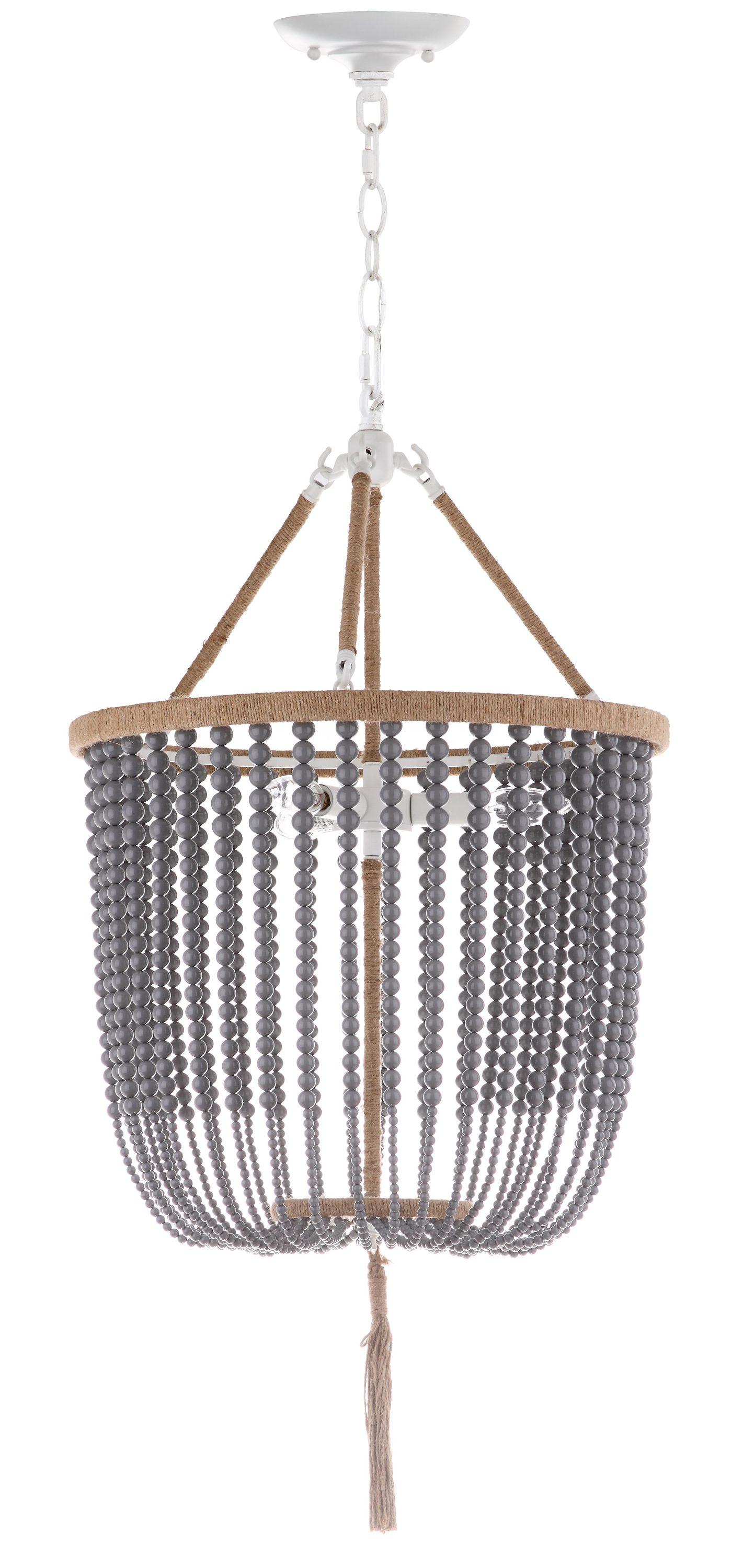 Angie Beads Pendant Lamp - LIT4476 - Grey - Safavieh
